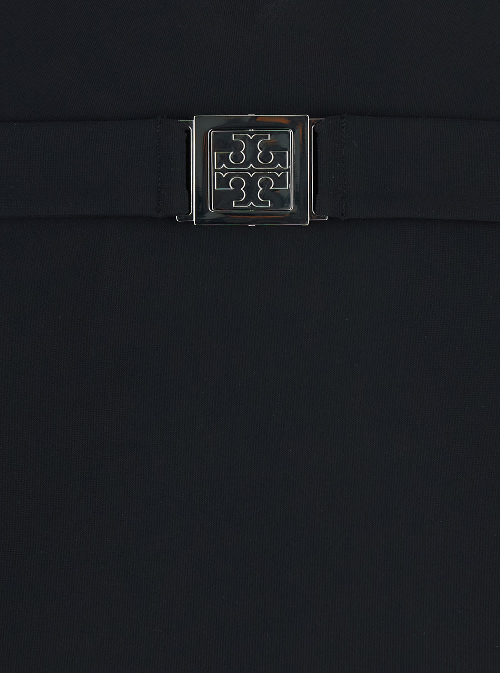 Tory Burch Belted Logo Swimsuit In Black