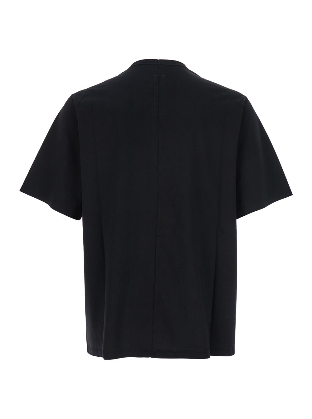 Rick Owens Brad Black Crewneck T-shirt With Rear Stitching In Cotton Man In Black