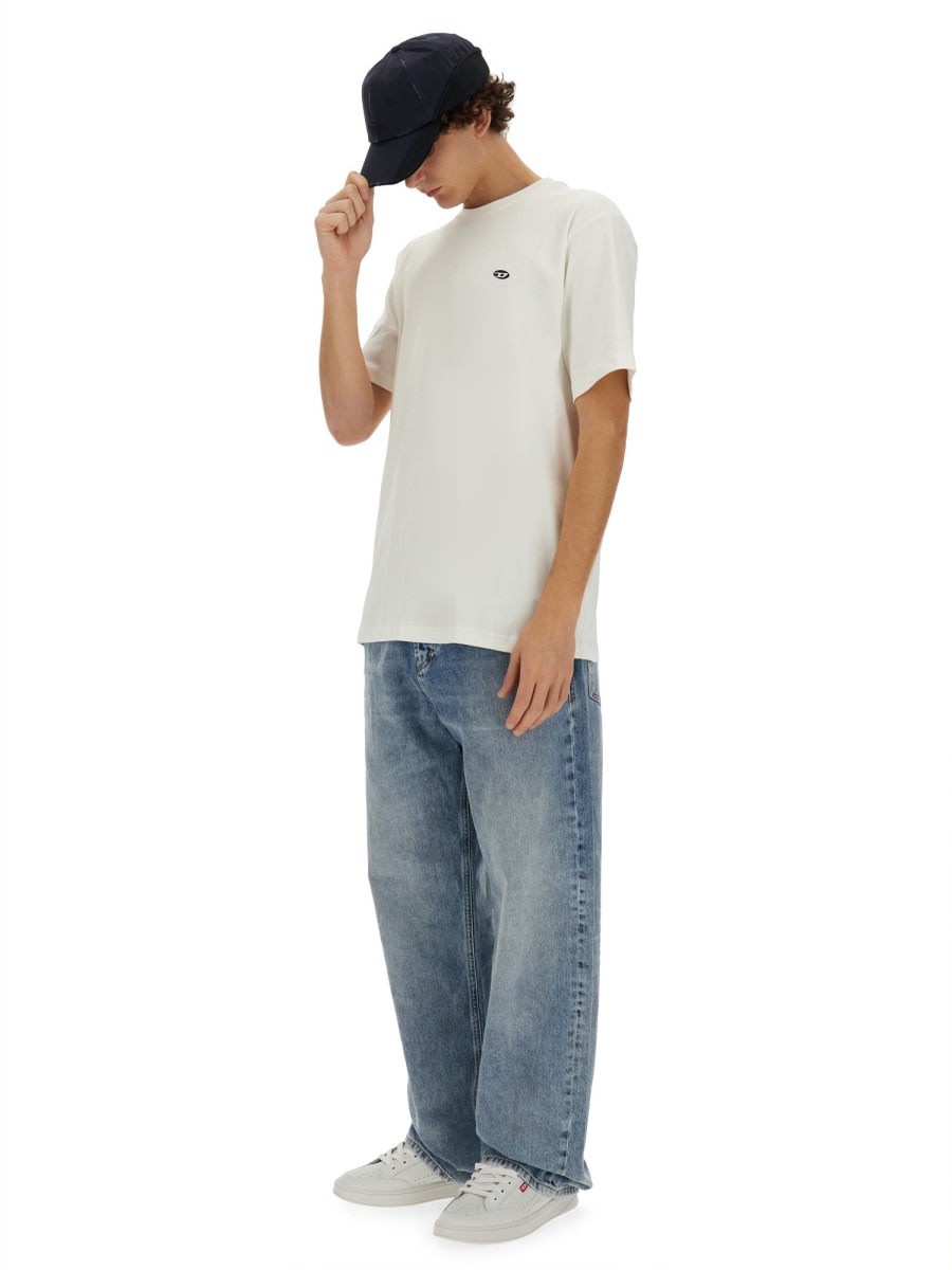 Shop Diesel T-shirt T-just-doval-pj In White