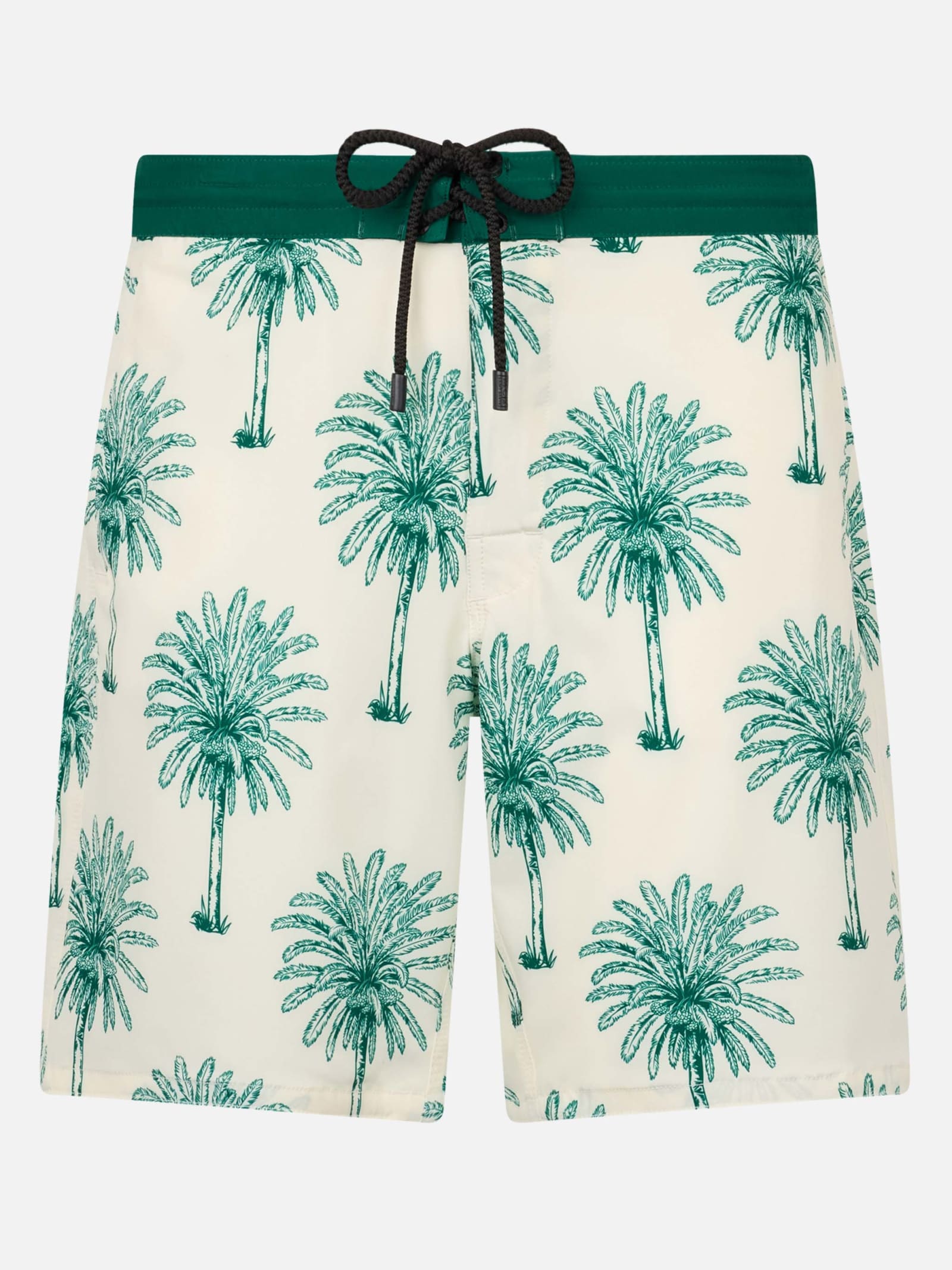 MC2 SAINT BARTH LONG STRETCH COMFORT SURF SWIM SHORTS WITH PALM PRINT