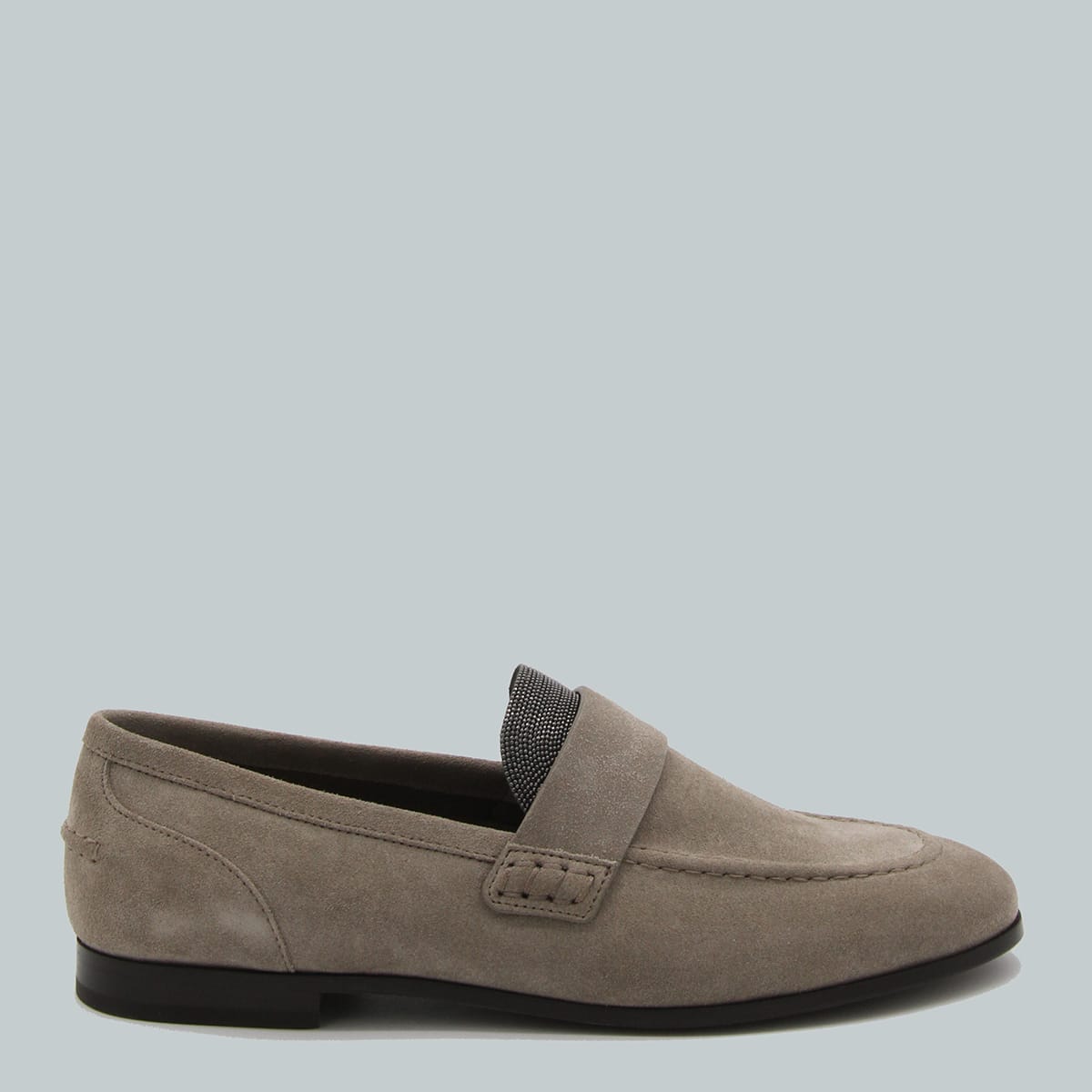 Shop Brunello Cucinelli Beige Loafers In White