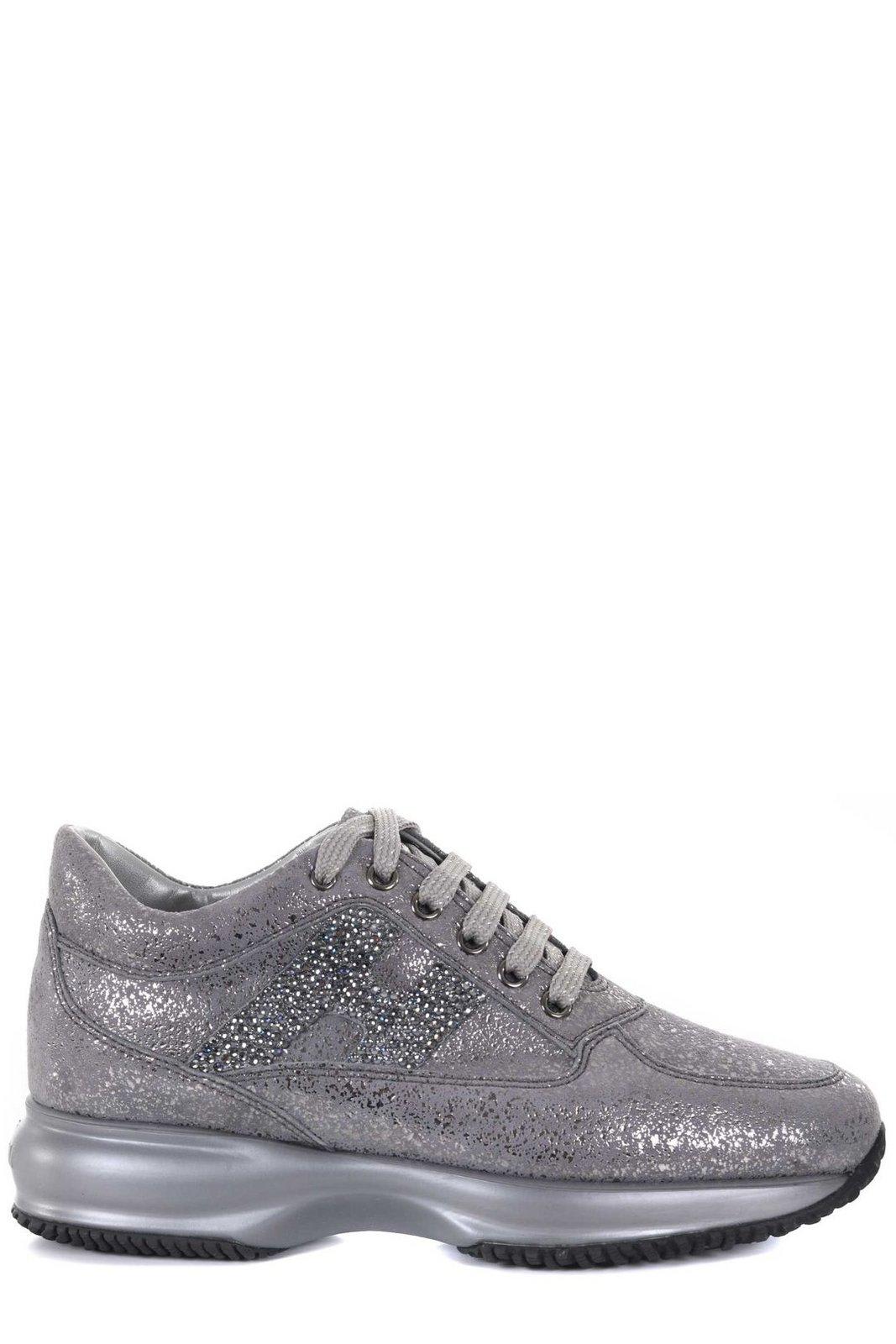 Hogan Interactive Rhinestone Embellished Lace-up Sneakers