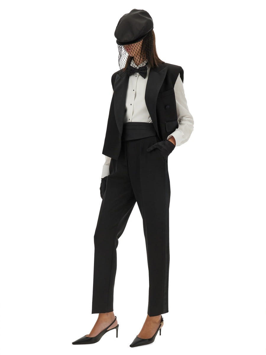 Shop Dolce & Gabbana Tailored Tuxedo Pants In Black