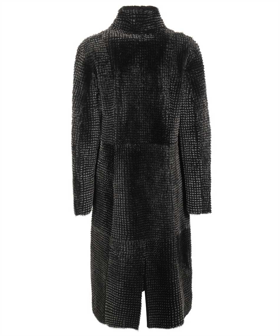 Shop Emporio Armani Fur Coat In Grey