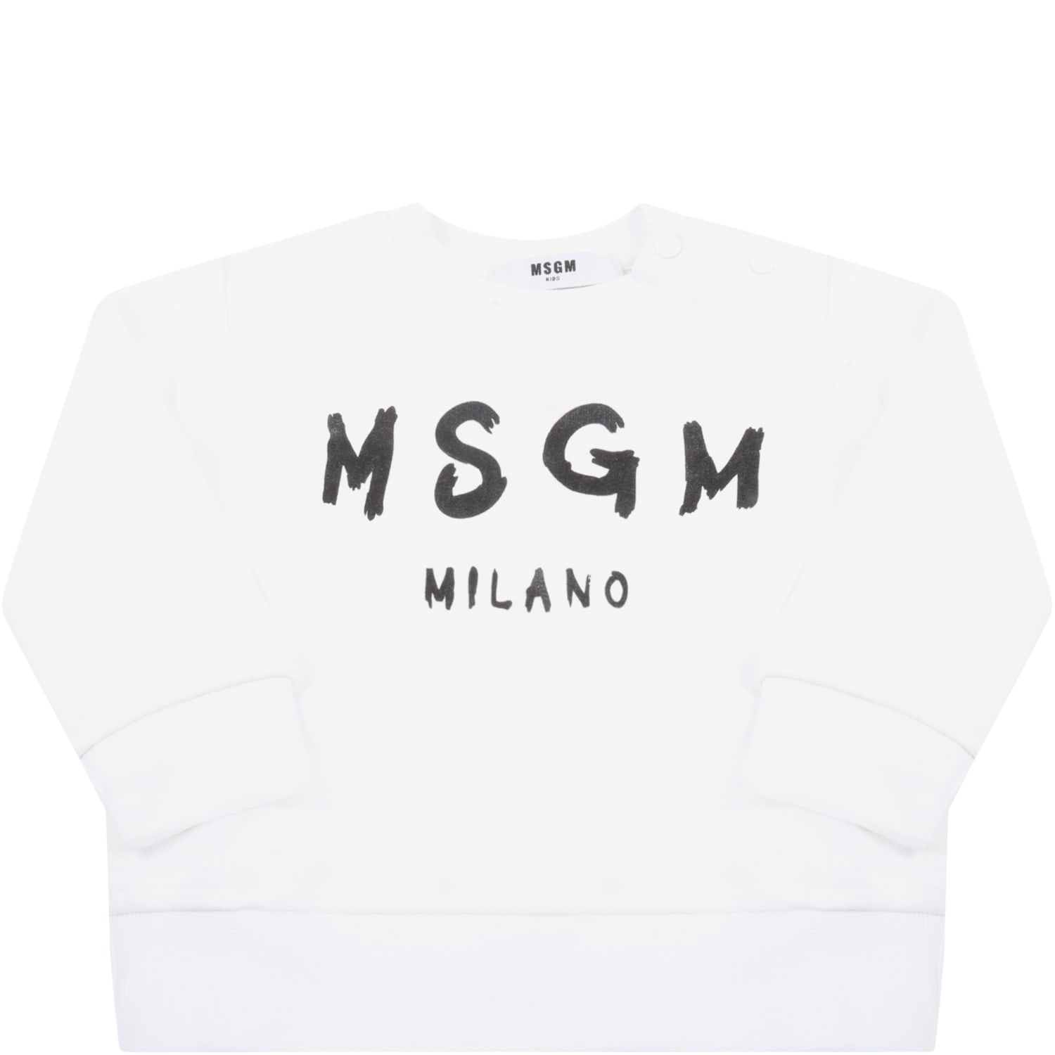 MSGM White Sweatshirt For Babykids With Logo
