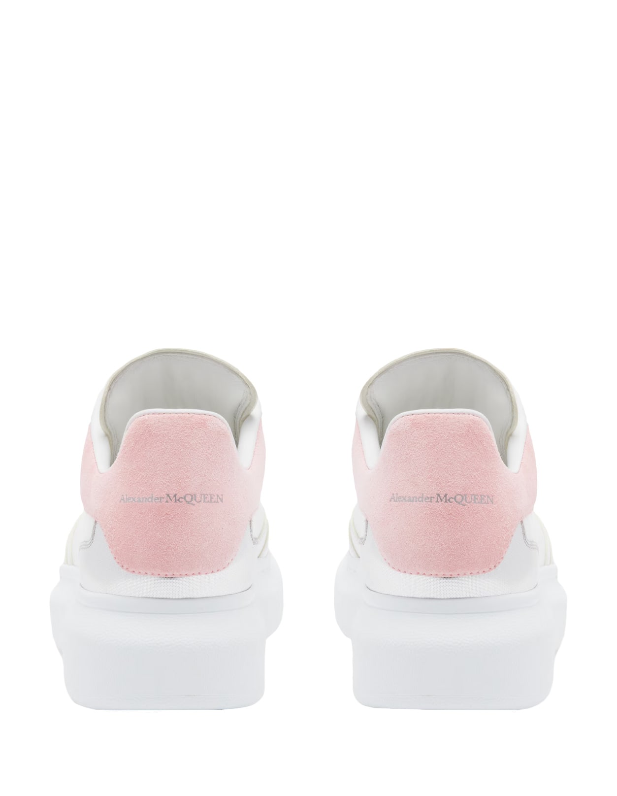 Shop Alexander Mcqueen Oversized Sneakers In White/pink Cherry Blossom