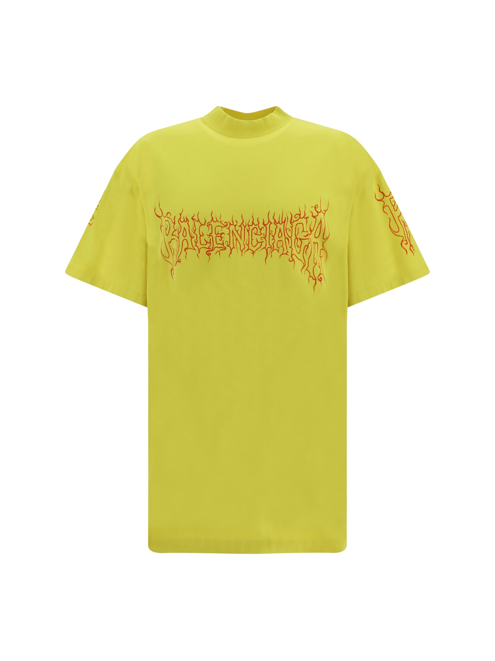 Shop Balenciaga T-shirt In Yellow/red