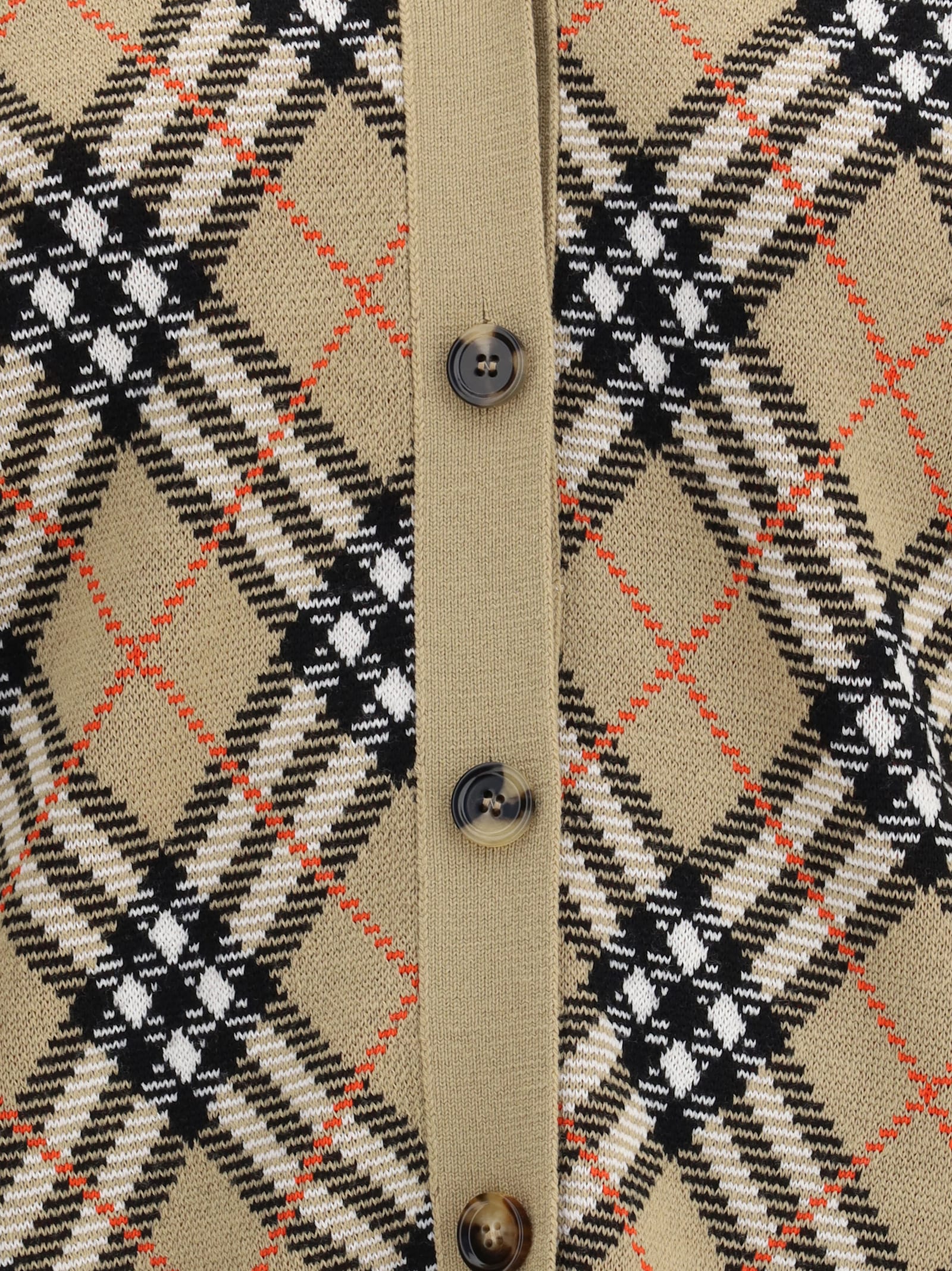 Burberry Archivio Check Cardigan In Neutral