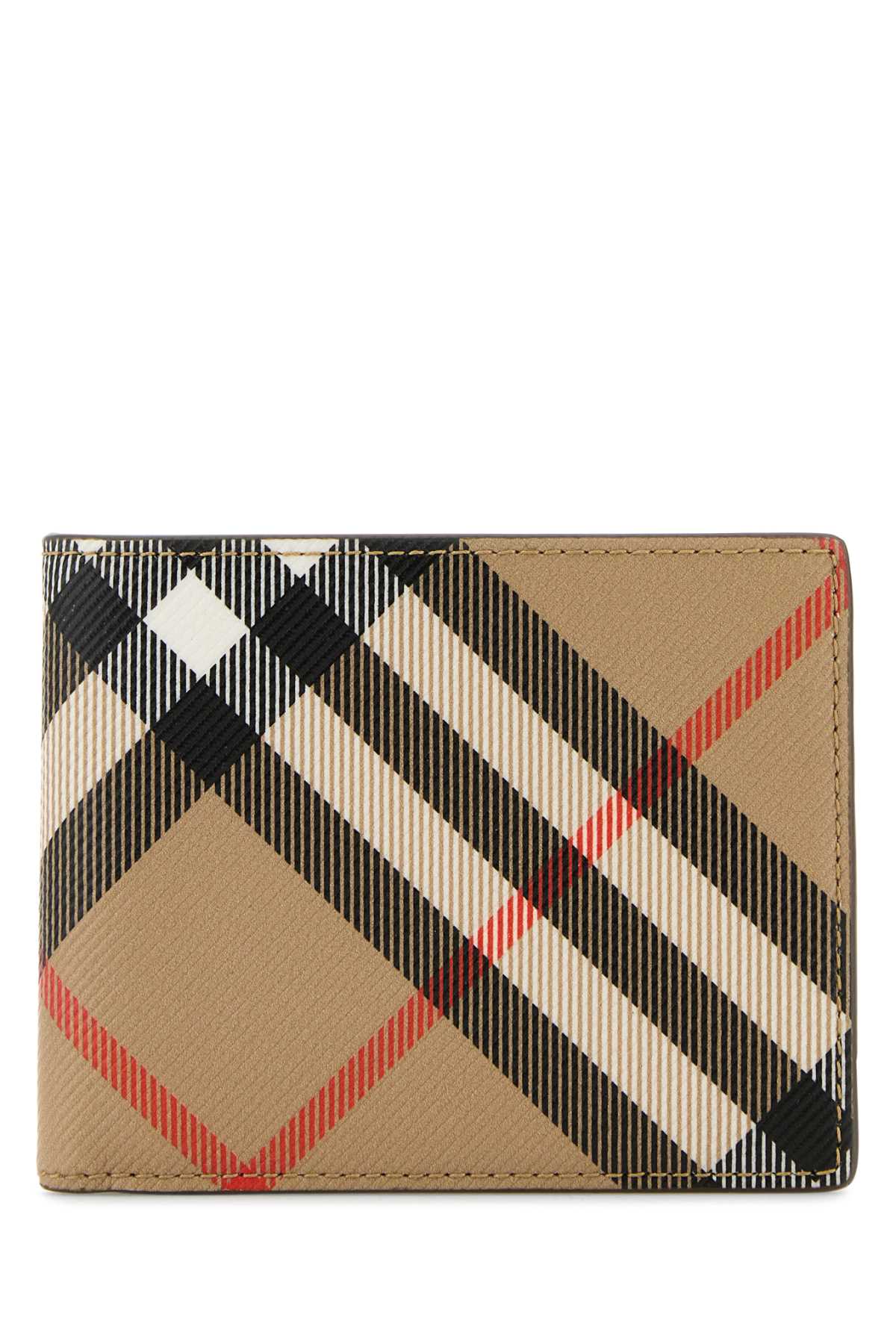 Shop Burberry Printed E-canvas Wallet In Sand