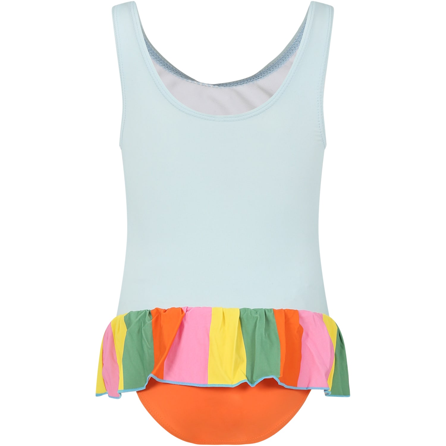 Shop Stella Mccartney Multicolor Swimsuit For Girl With Parrots Print