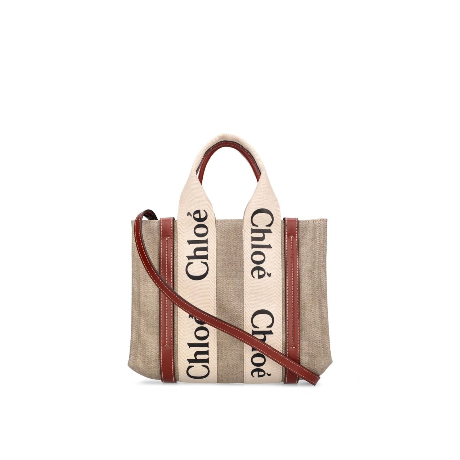Chloé Woody Small Tote Bag In Sand