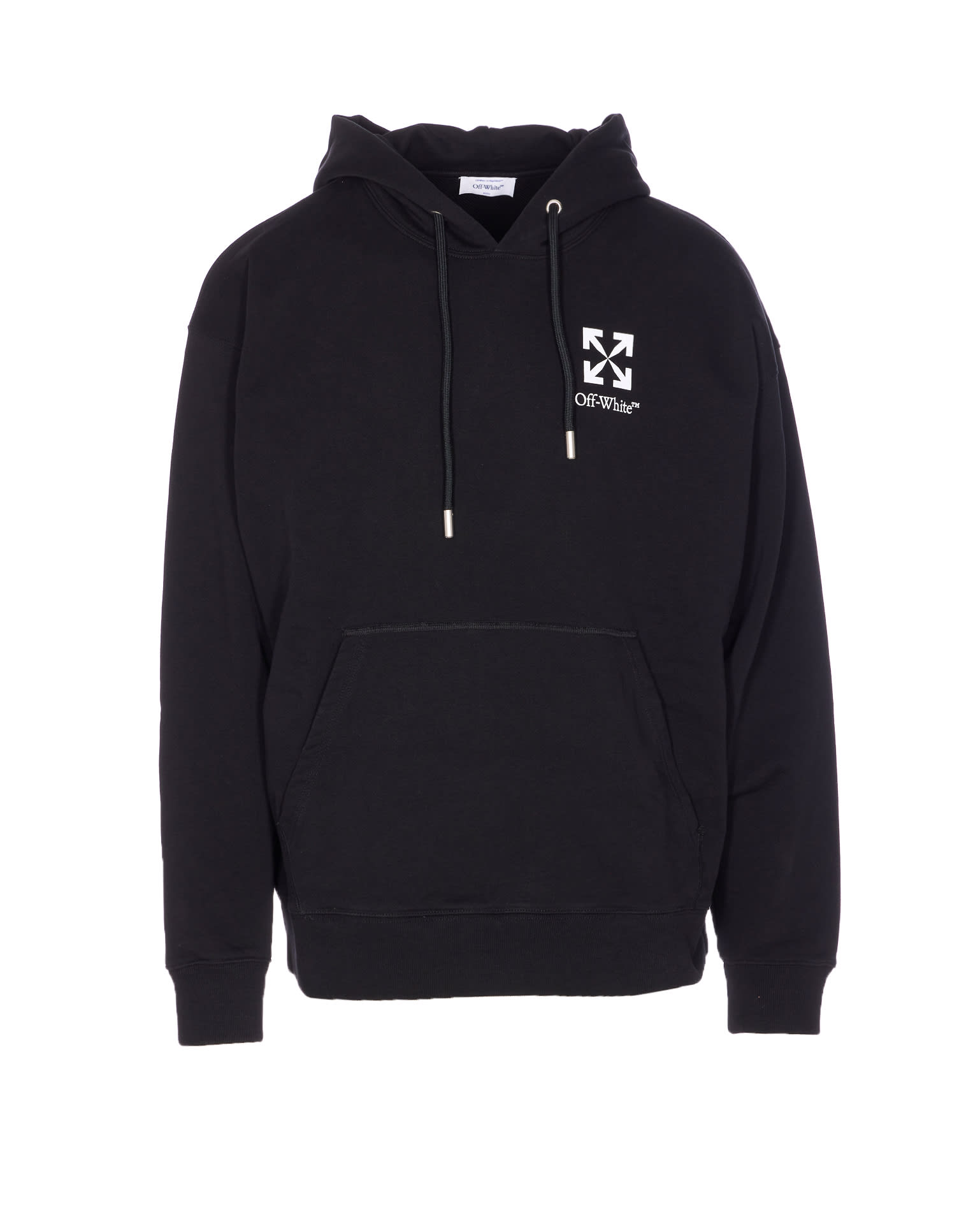 Off-white Skate Hoodie With Drawstring And Kangaroo Pocket In Black