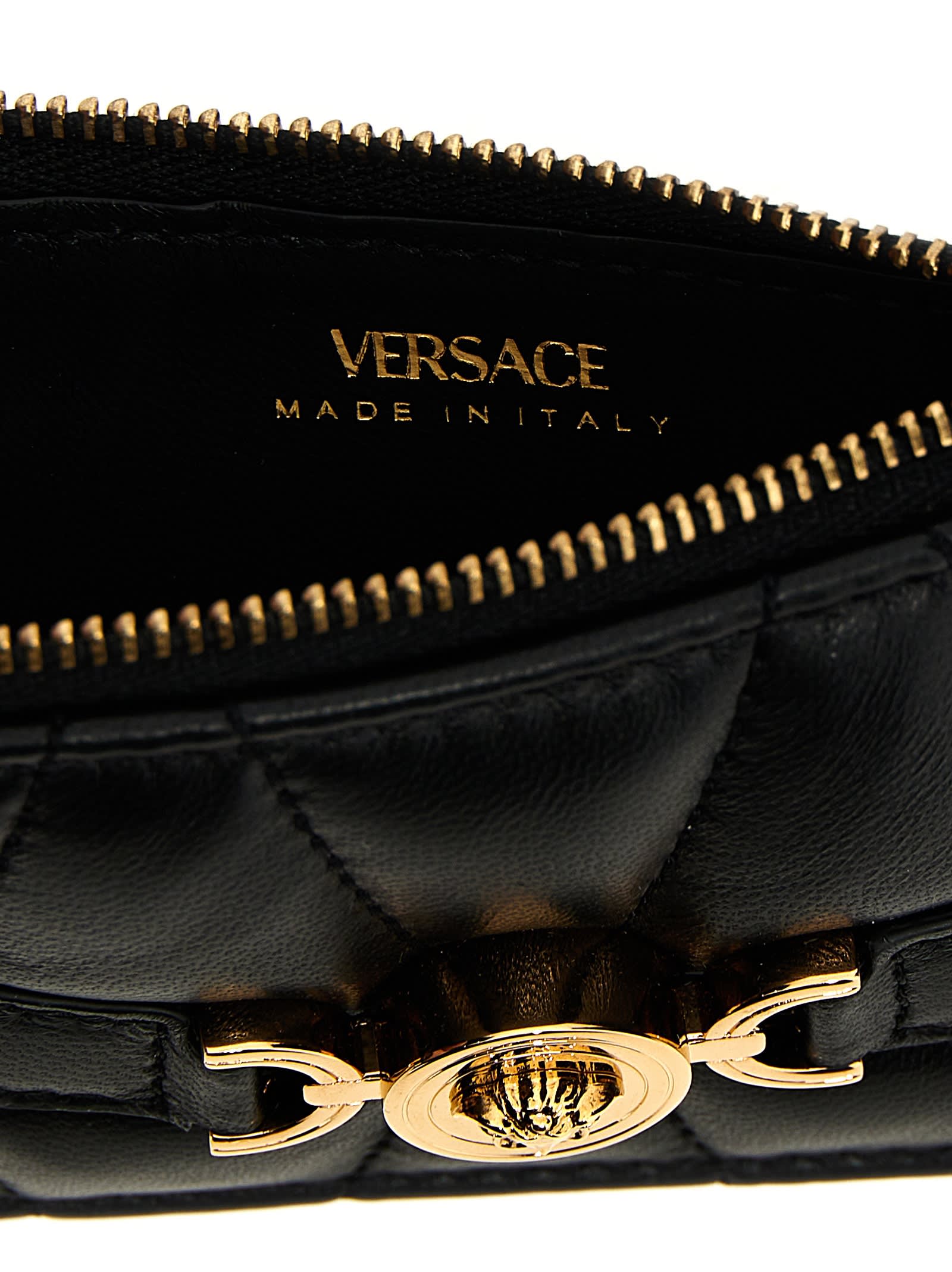 Versace Medusa Card Holder In Black