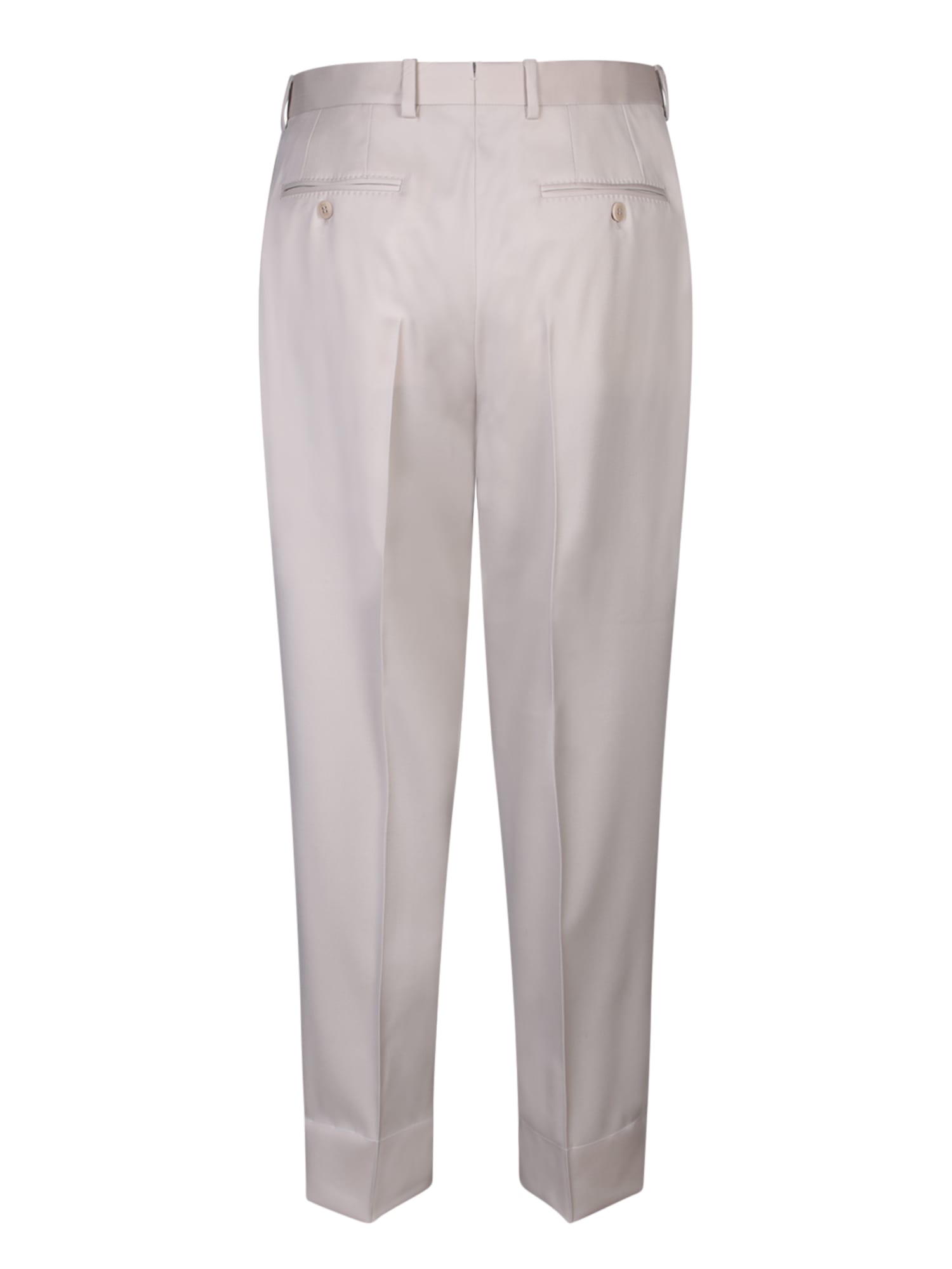 Shop Brioni Ischia Cream Trousers In White