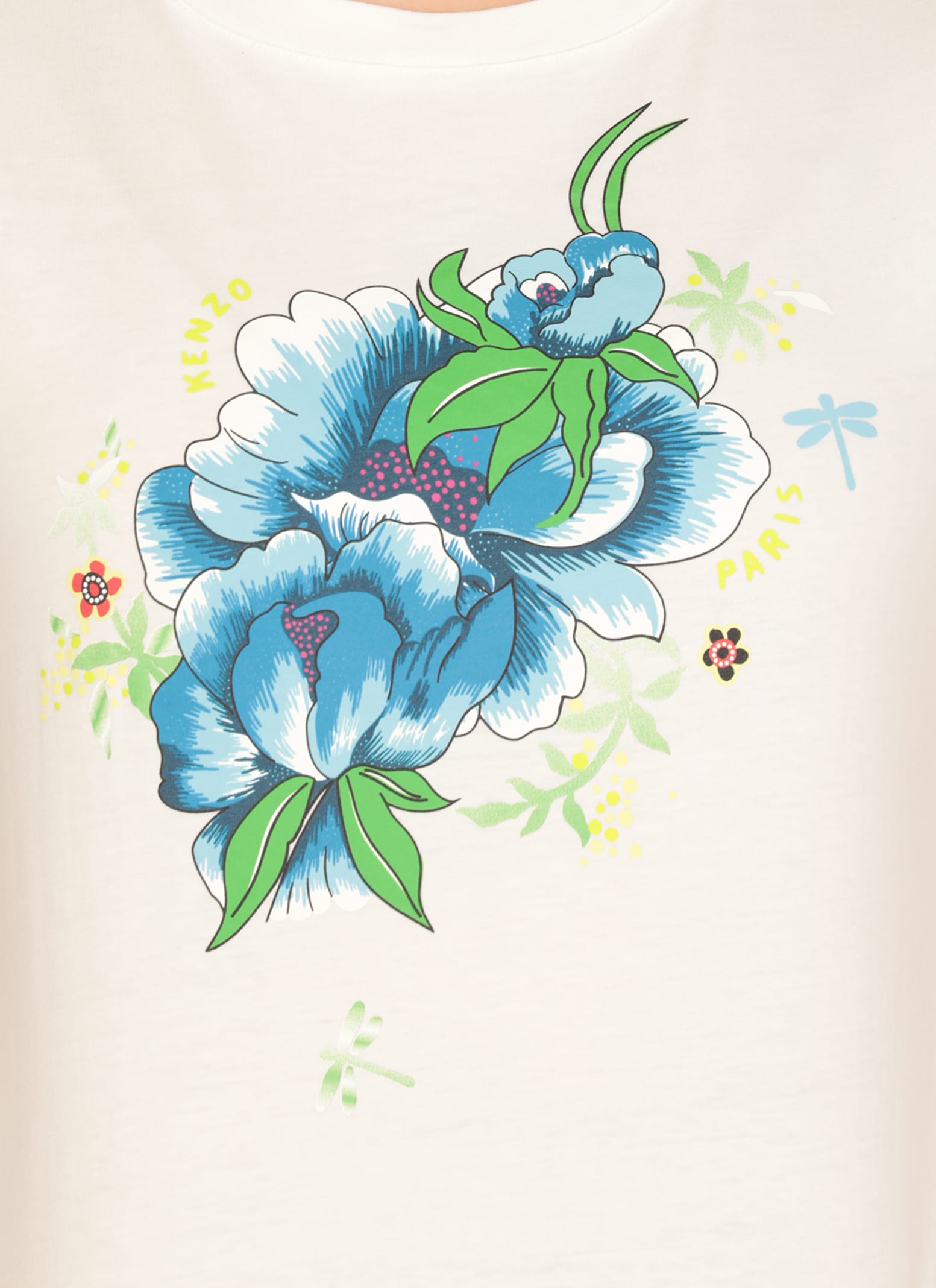 Kenzo 'peonies' Floral Print T-shirt In White