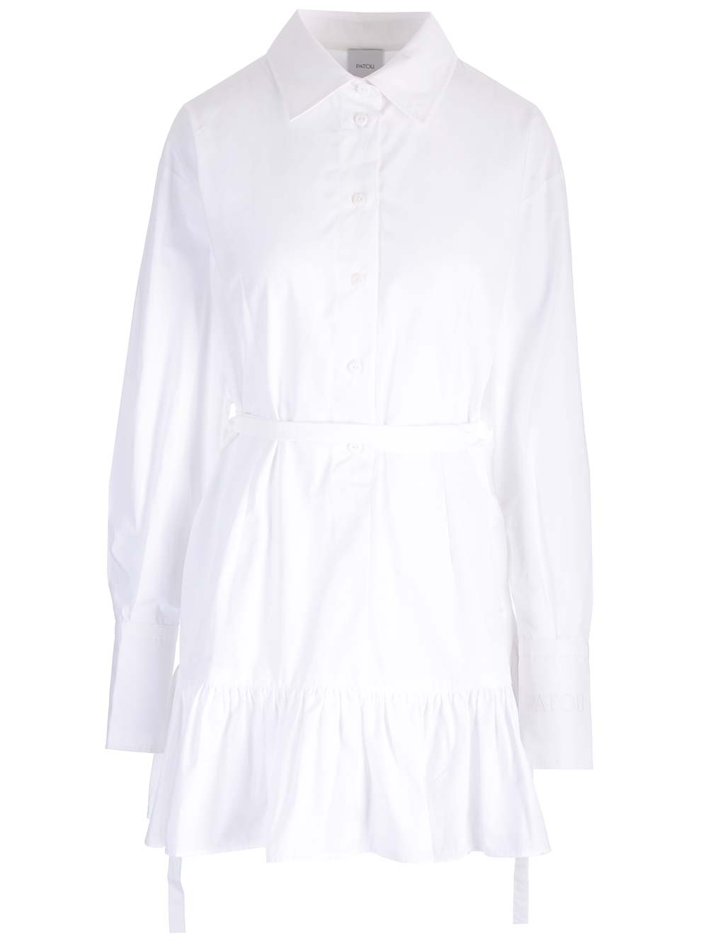 Shop Patou White Poplin Mini Dress