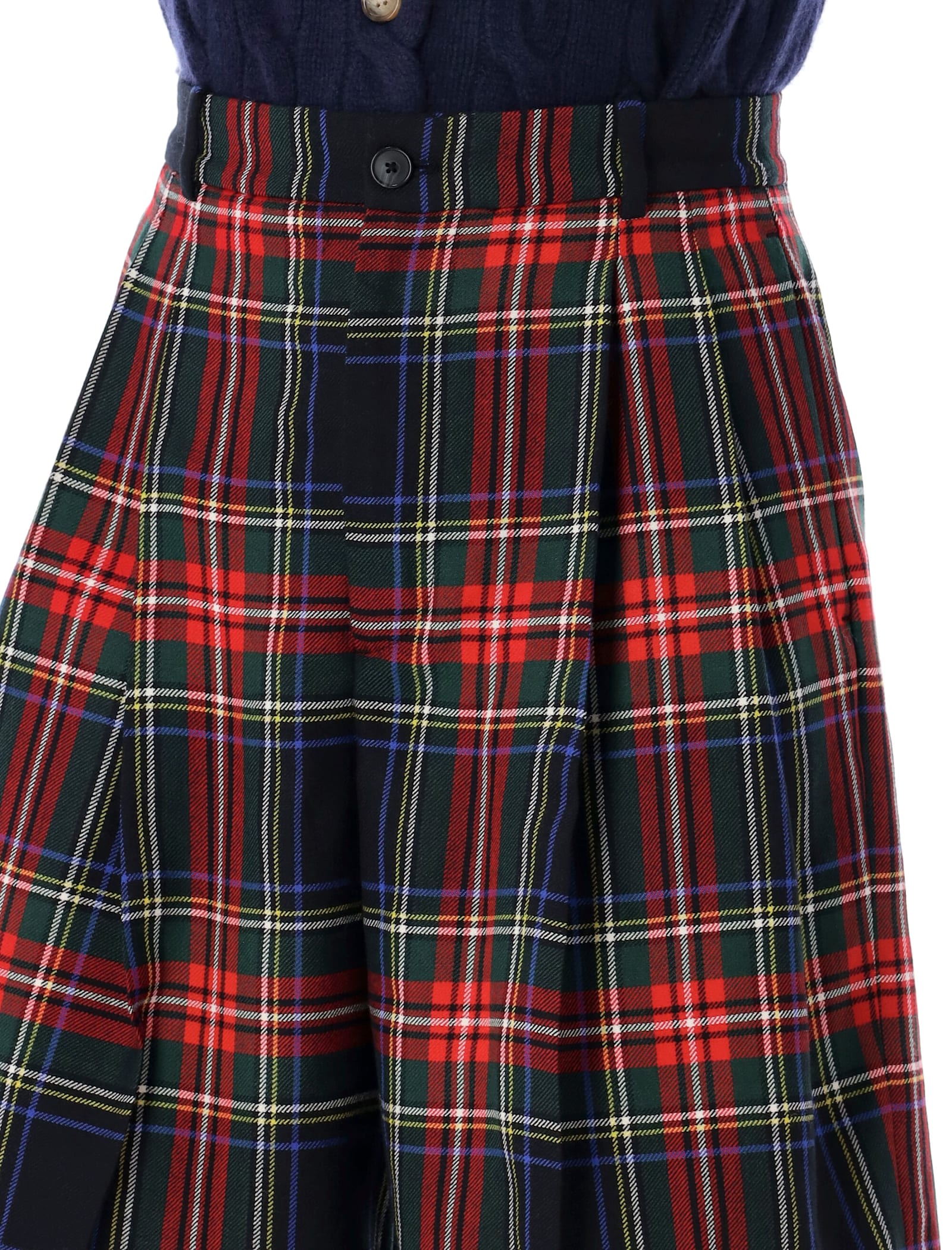 Shop Polo Ralph Lauren Plaid Pleated Wool Short In Tartan