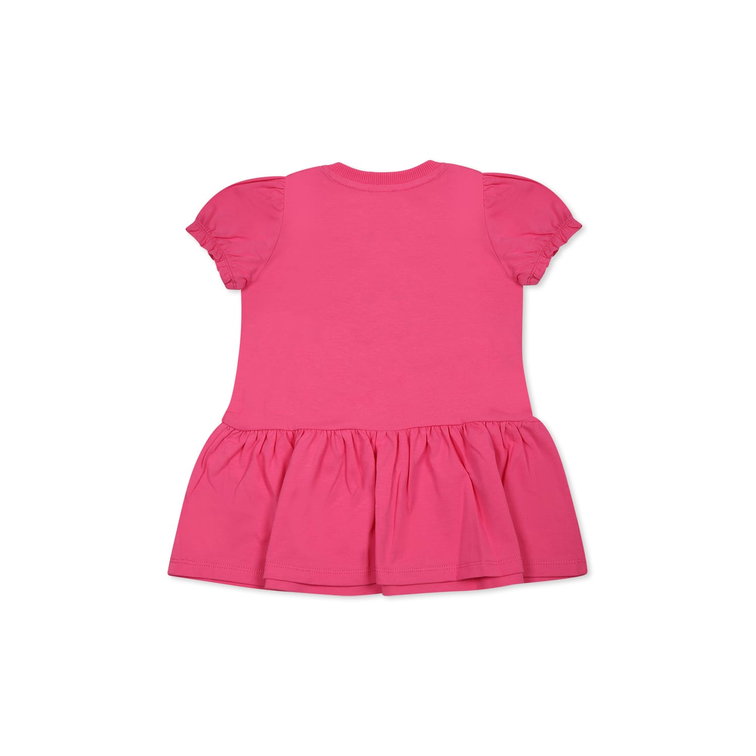 Moschino Fuchsia Dress For Baby Girl With Teddy Bear In Fuchsia