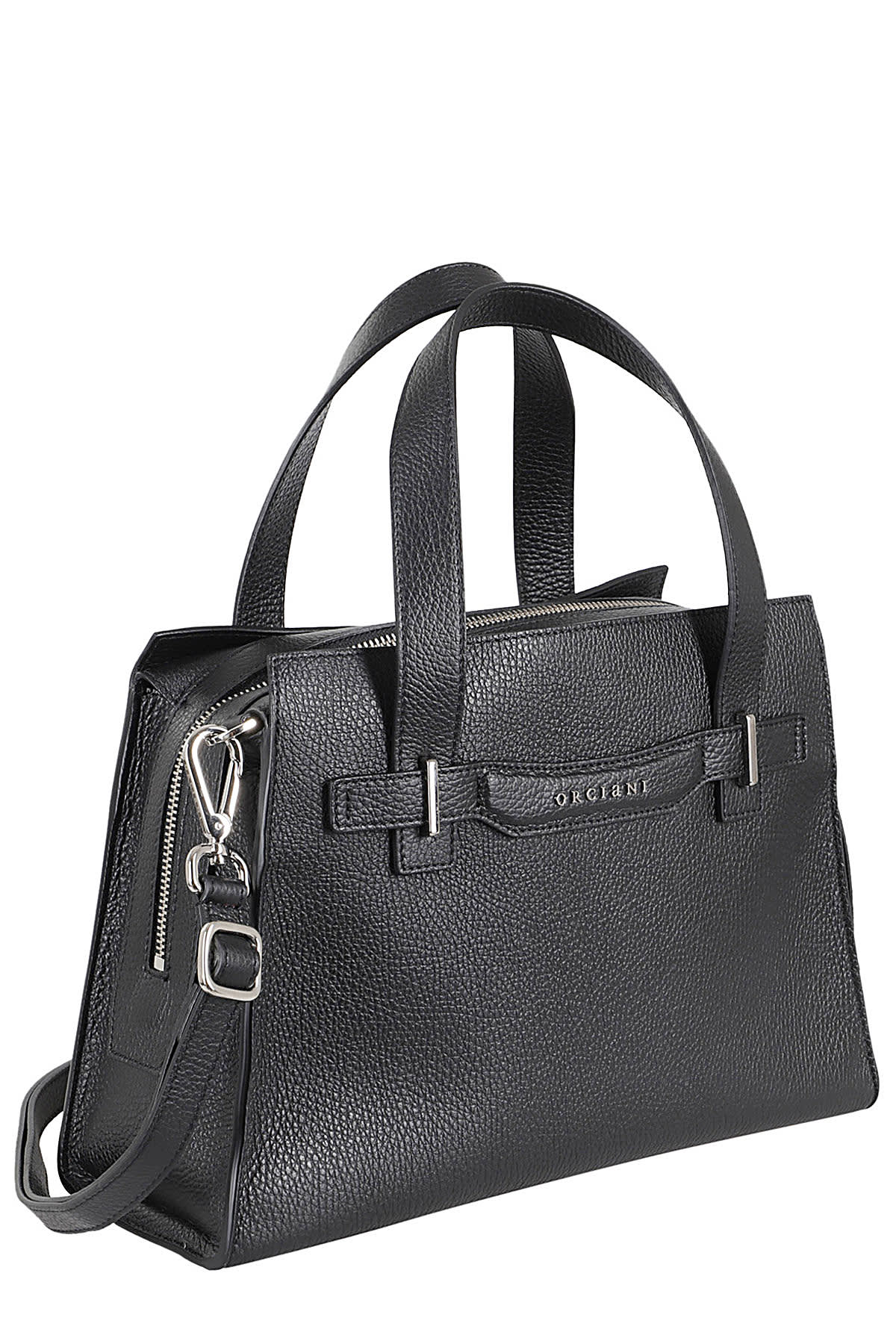 Shop Orciani Borsa A Mano Posh Medium Sense In Ner Nero