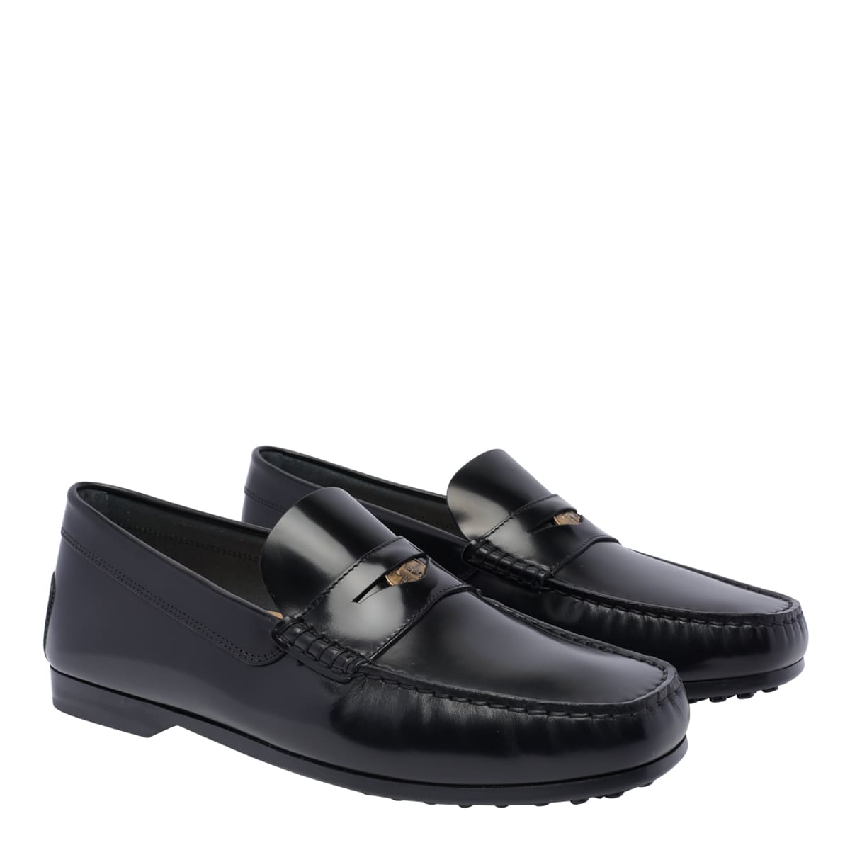 Shop Tod's Leather Loafers In Black