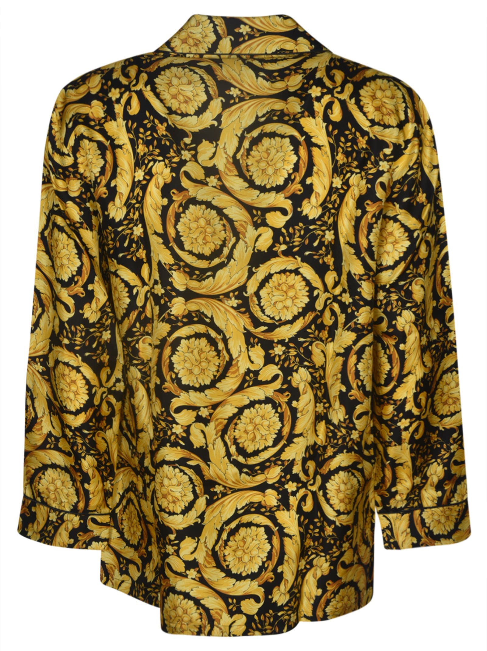 Versace Monogram Print Shirt In Gold