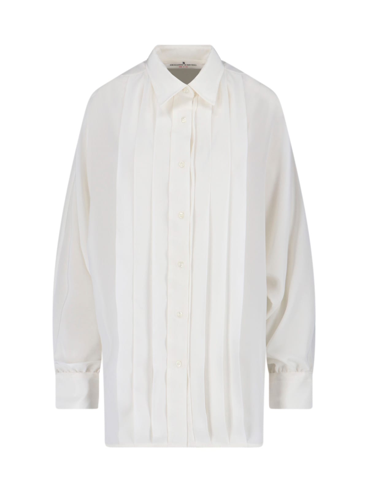Ermanno Scervino Pleated Shirt In White