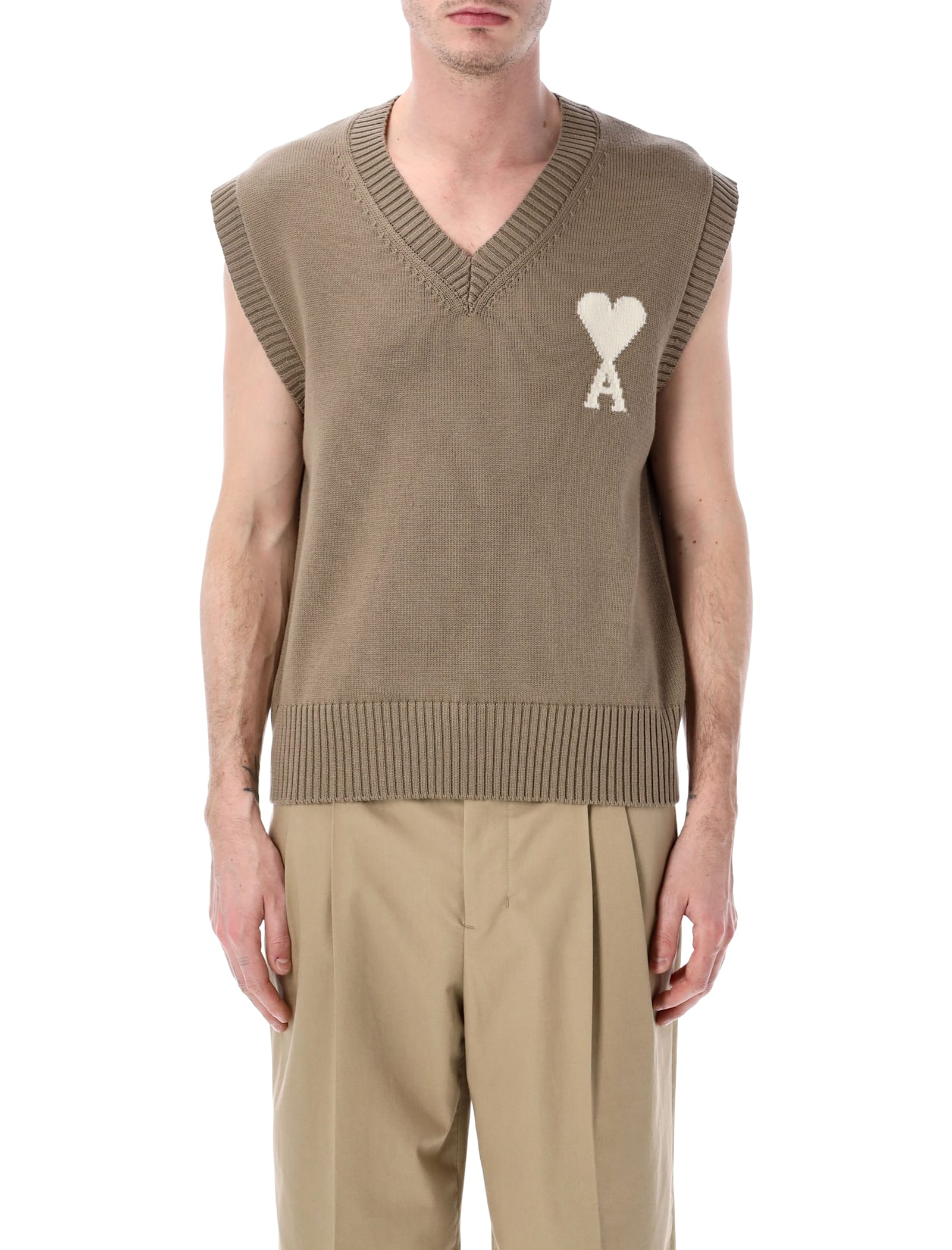 Ami Alexandre Mattiussi Ami Paris Ami De Coeur Knit Vest