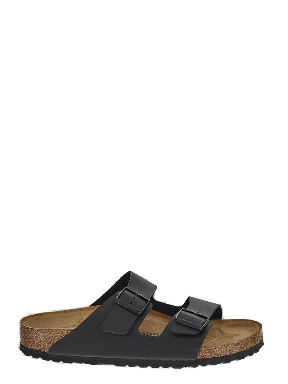 Shop Birkenstock Double-strap Slipp-on Sandals In Black
