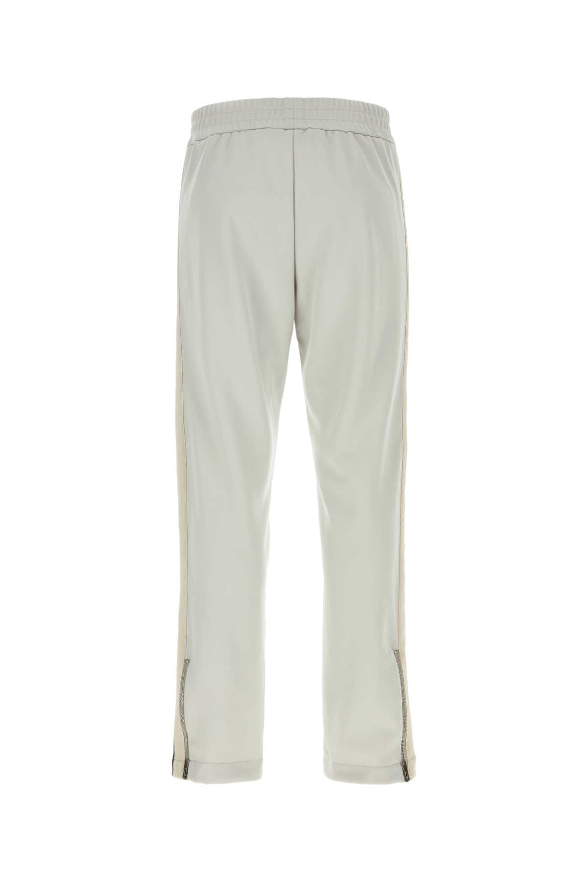 Shop Palm Angels Light Grey Polyester Joggers In Lightgreyblack