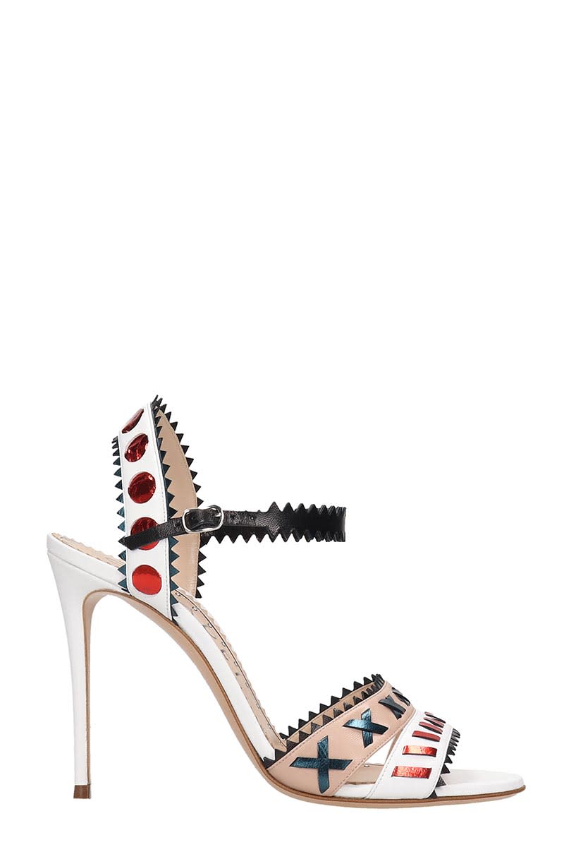CASADEI SANDALS IN WHITE LEATHER,11332292