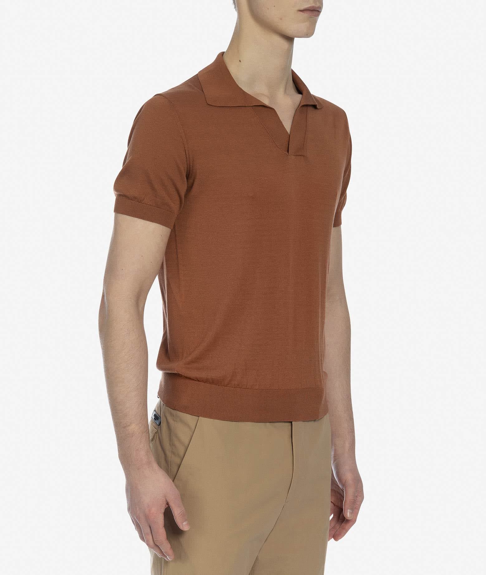 Shop Larusmiani Harry Polo Polo Shirt In Brown