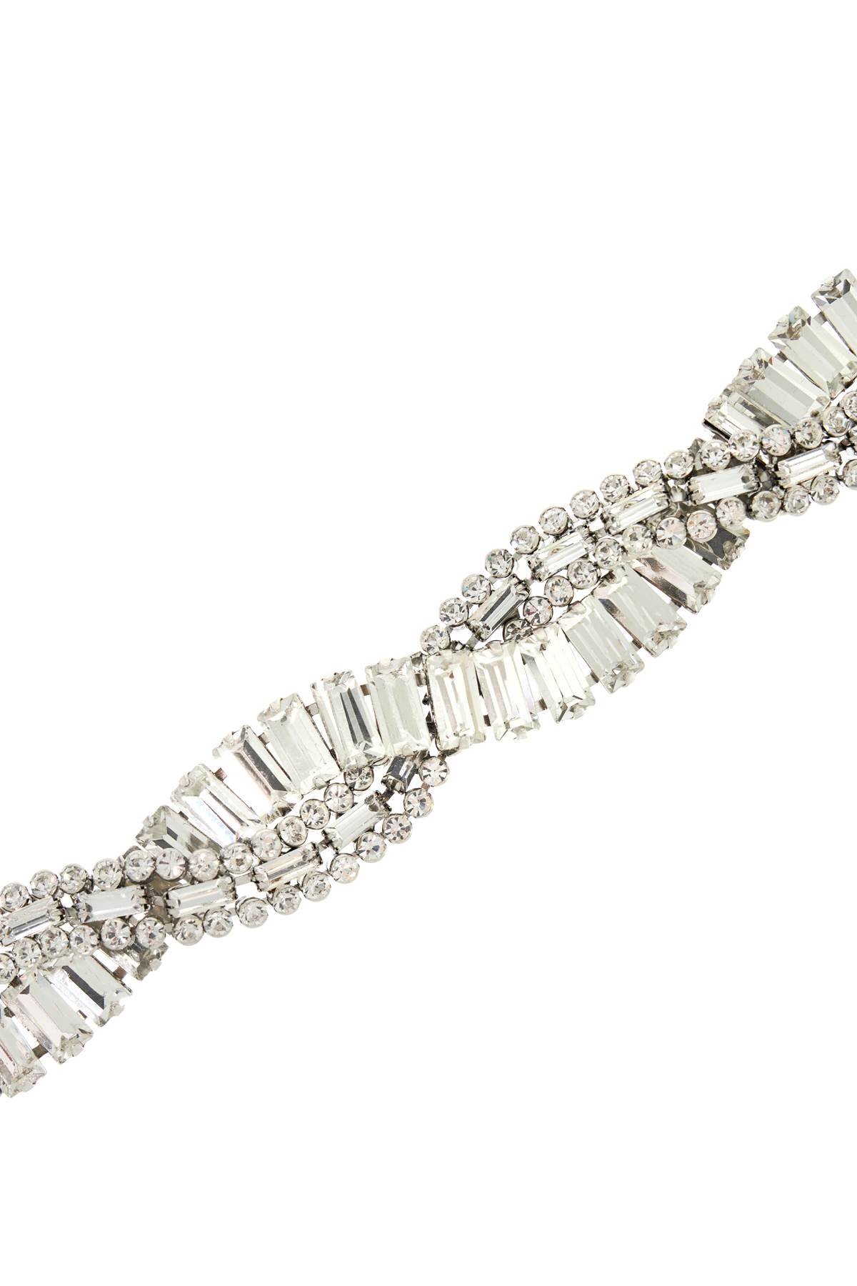 Shop Alessandra Rich Crystal-studded Choker In Cry-silver (silver)