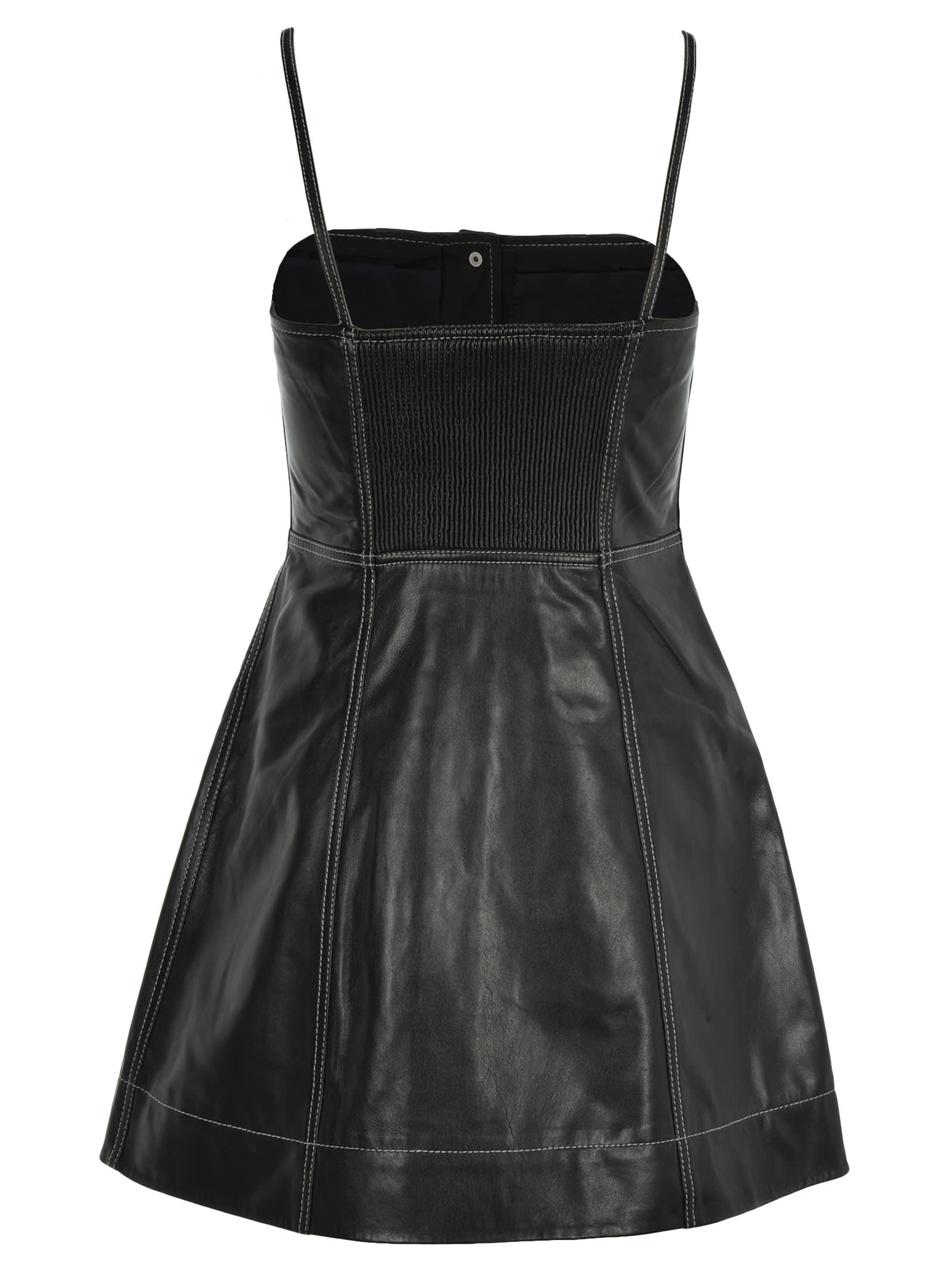 Ganni Ganni Leather Dress - BLACK - 10995232 | italist