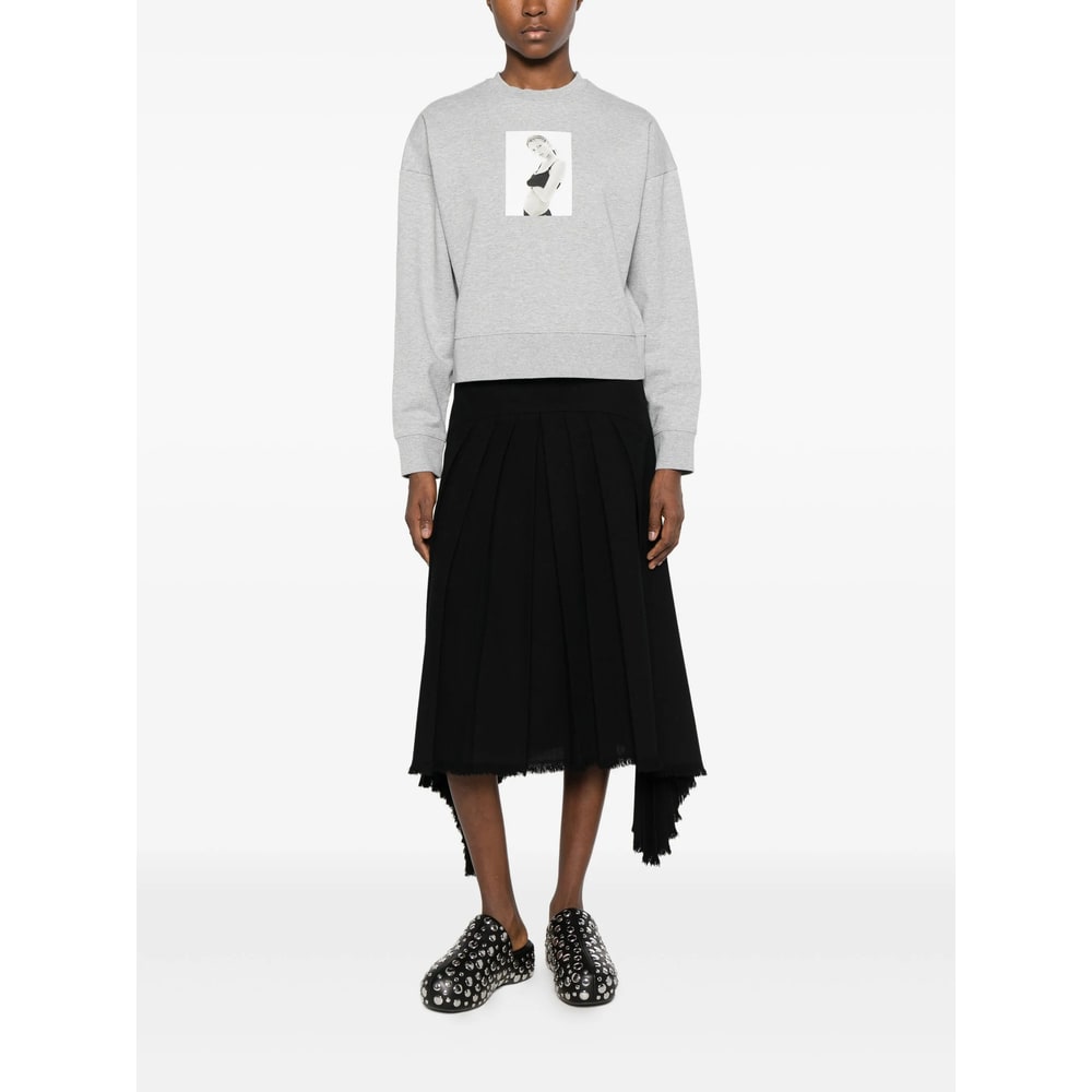 Calvin Klein Photographic-print Cotton Sweatshirt In Gray