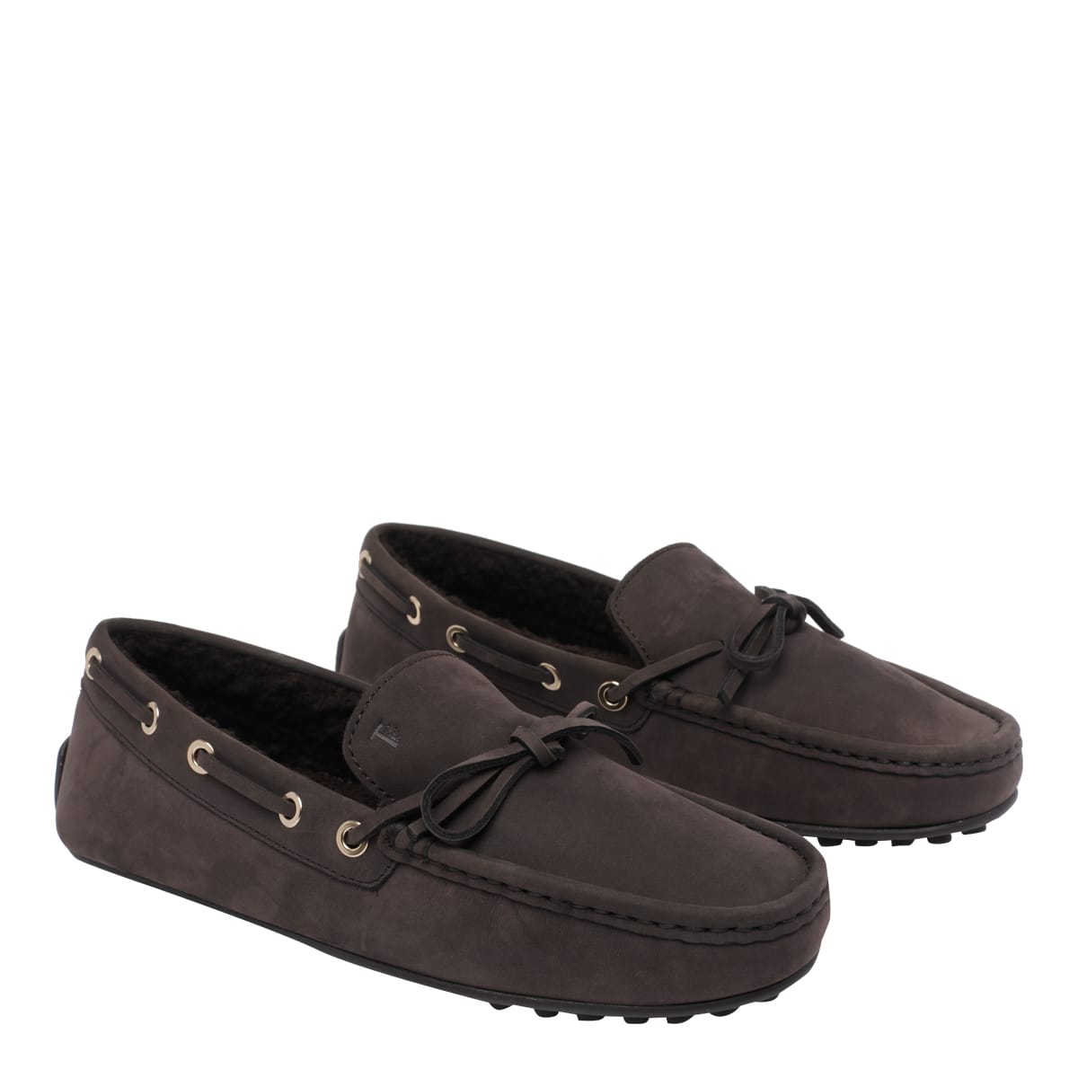 Tod's Slip-on Loafers With Bow And Contrast Stitching In Brown