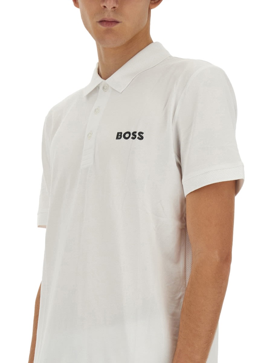 Shop Hugo Boss Polo With Logo In White