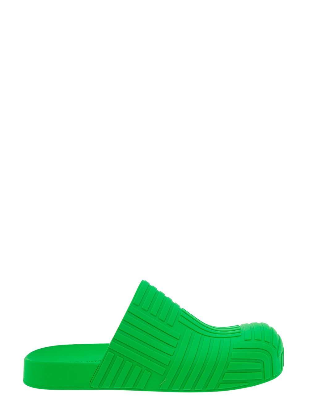 Green Quilted Rubber Slide Sandals Bottega Veneta Man
