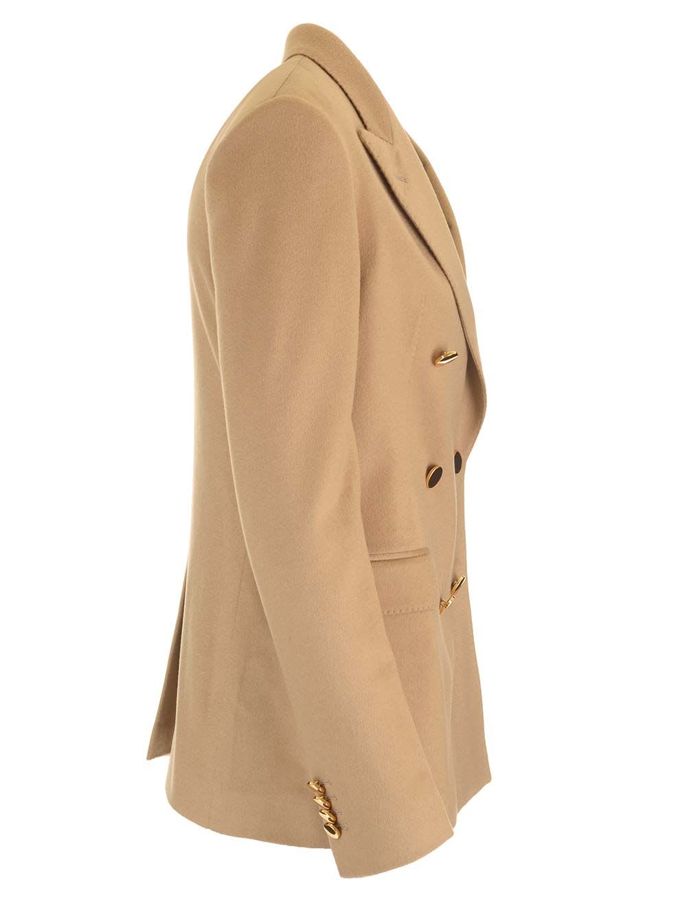 Shop Tagliatore Parigi Double-breasted Jacket In Beige