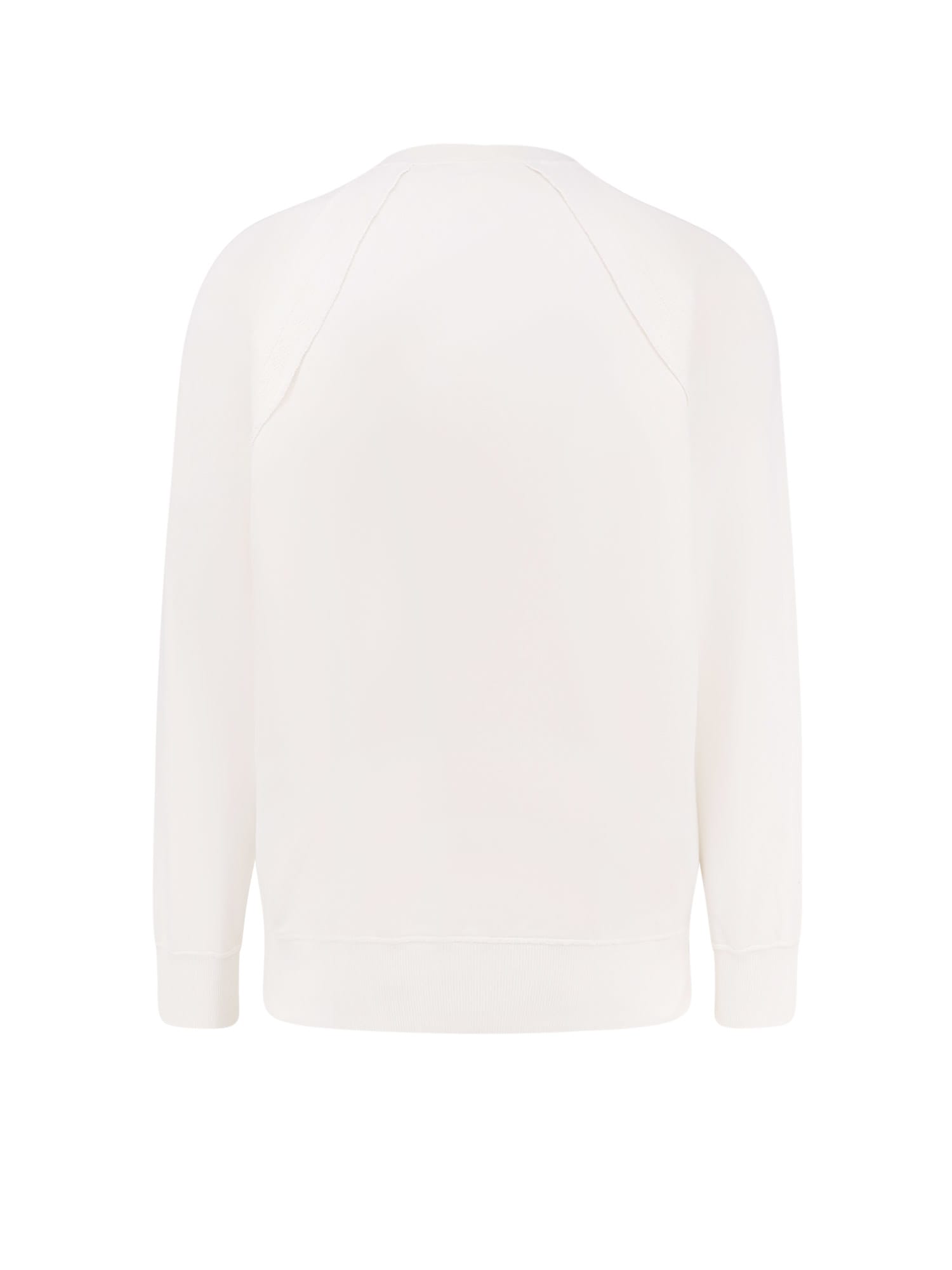 Undercover Graphic Print Cotton Sweatshirt With Ribbed Crew-neck In White