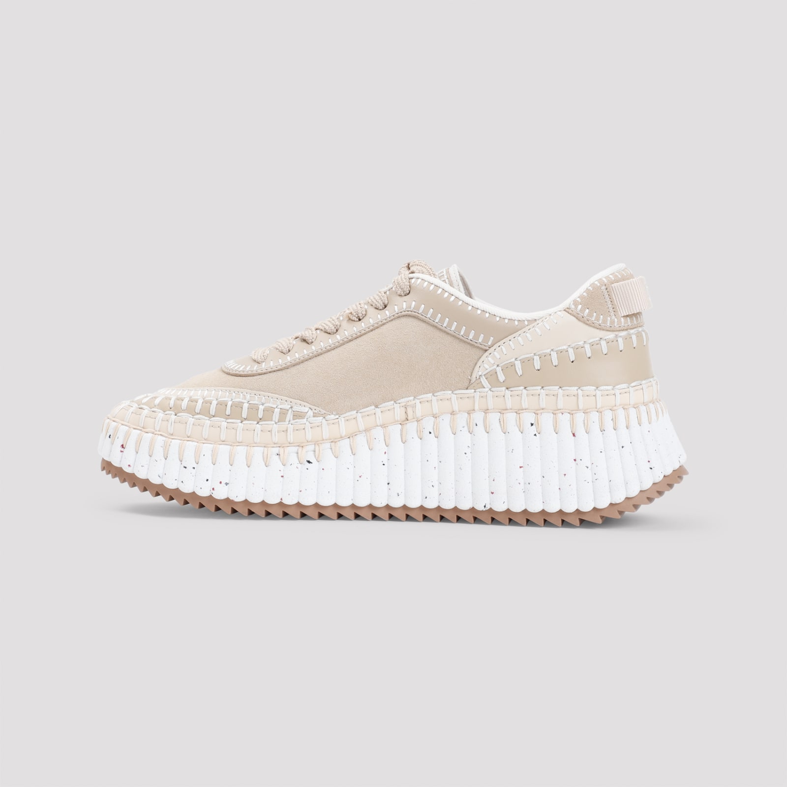 Shop Chloé Nama Sneakers In Blossom Beige