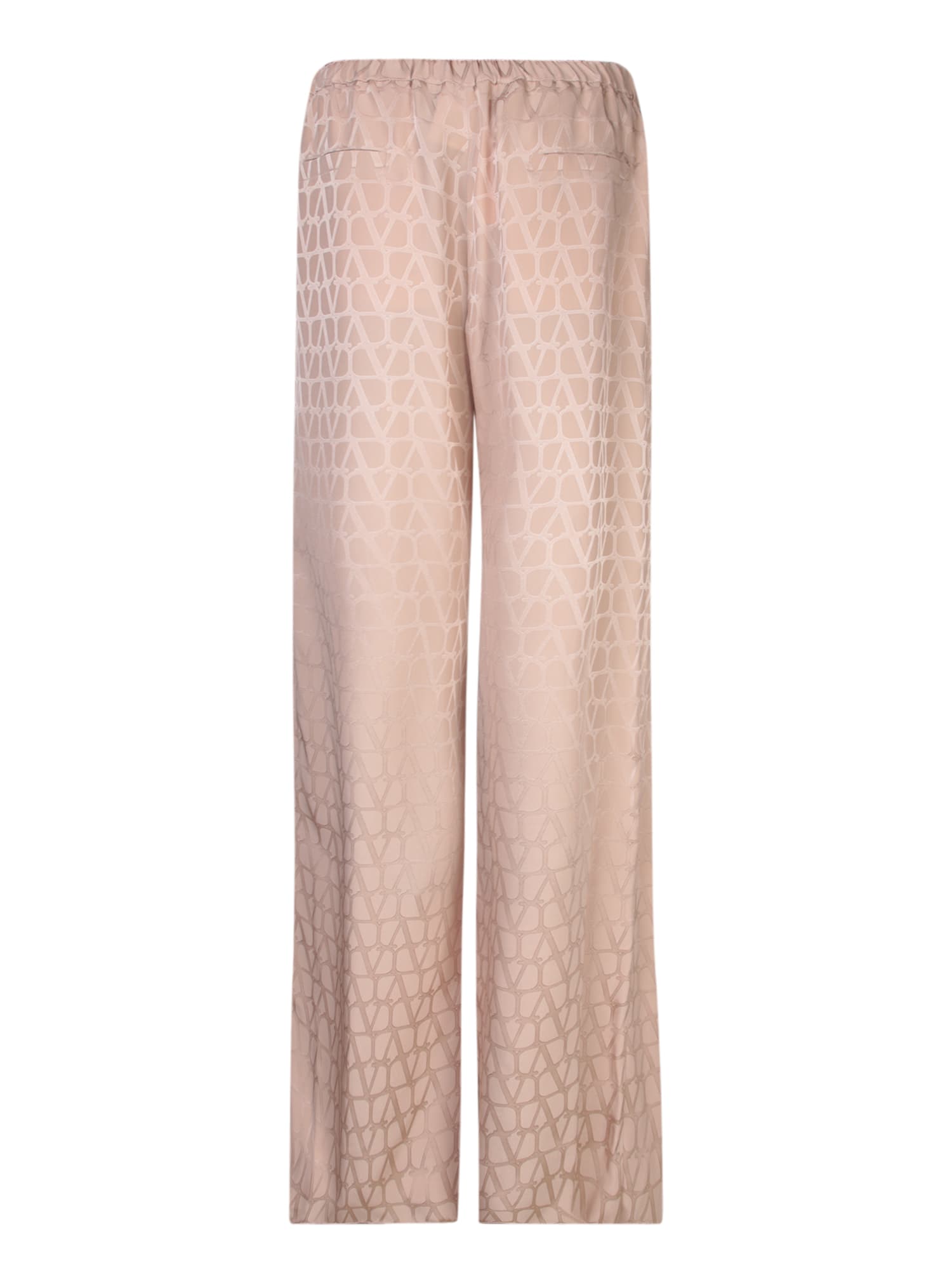 Shop Valentino Jacquard Powder Trousers In Pink