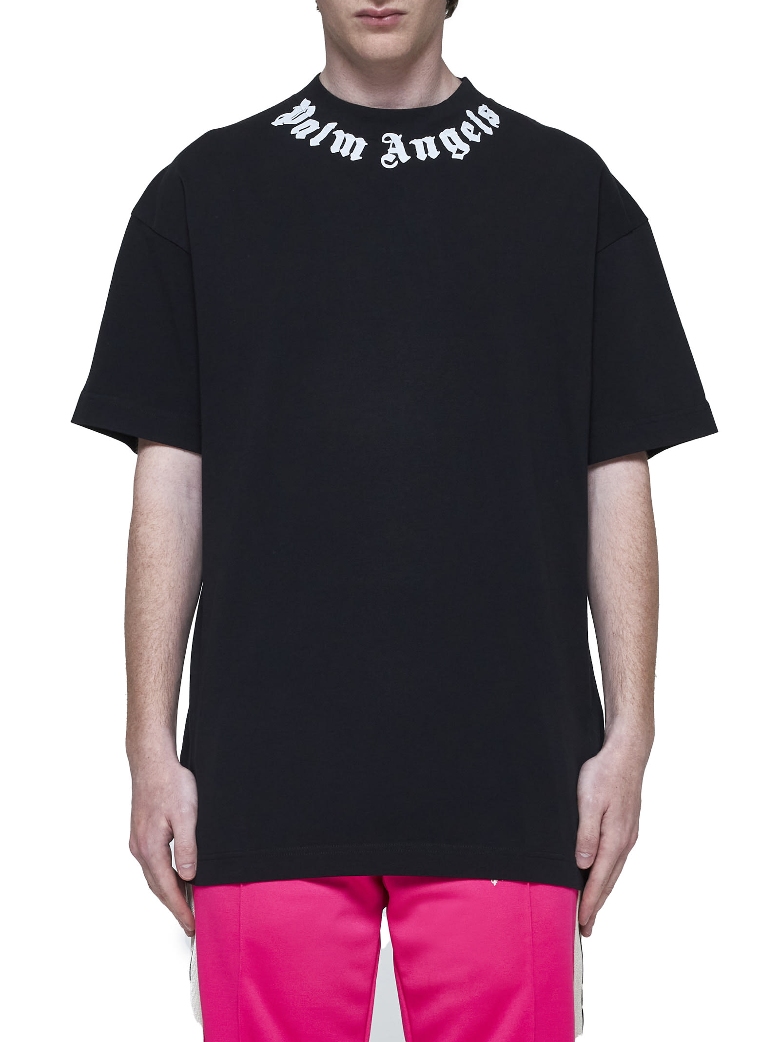 Shop Palm Angels T-shirt In Black Of White