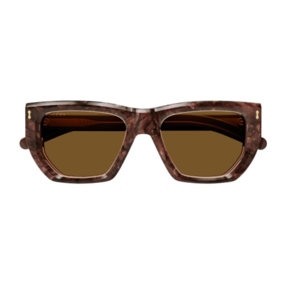 Shop Gucci Geometric Frame Sunglasses In 003 Pink Pink Brown