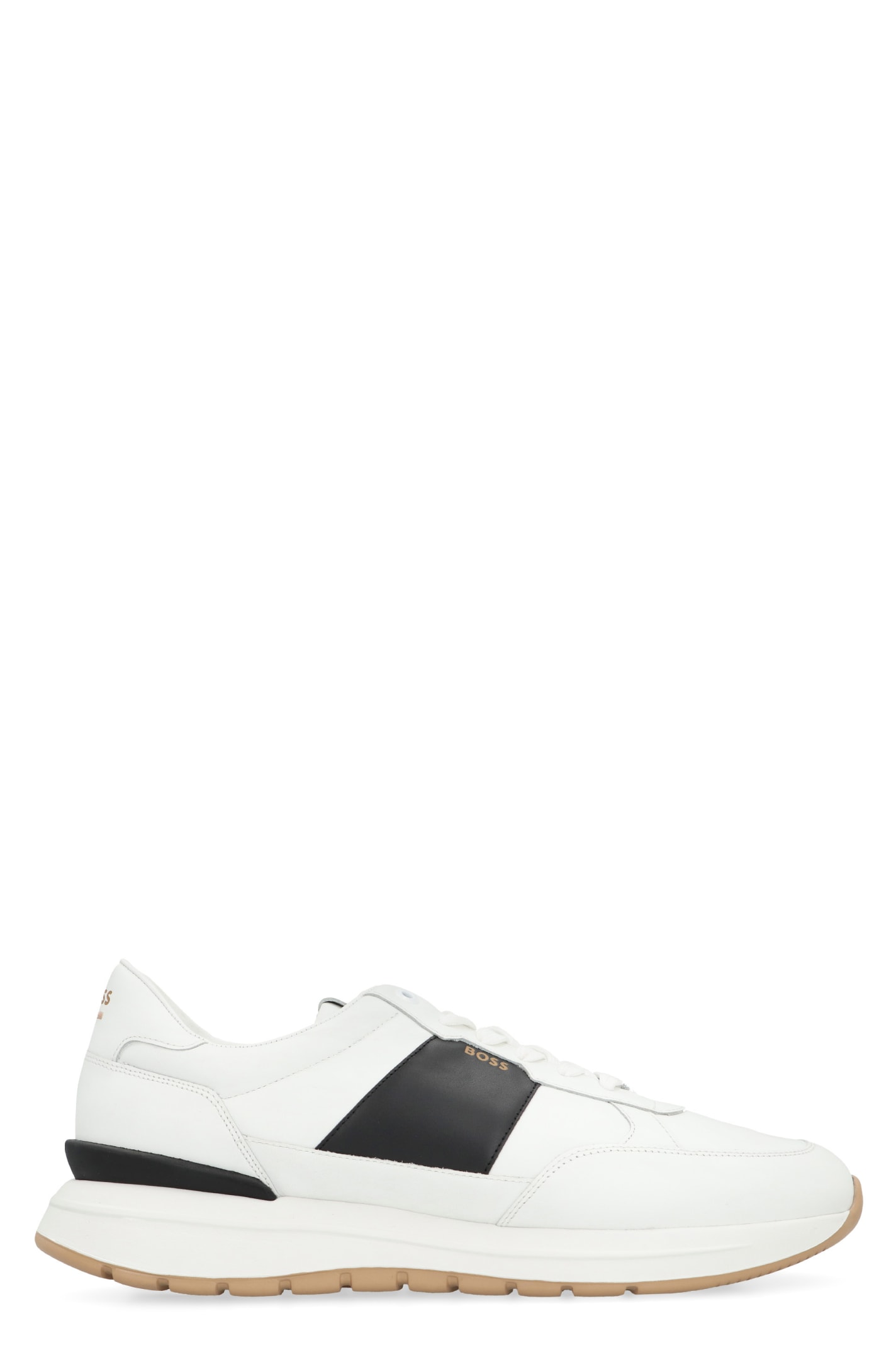 Shop Hugo Boss Jace Leather Low-top Sneakers In White