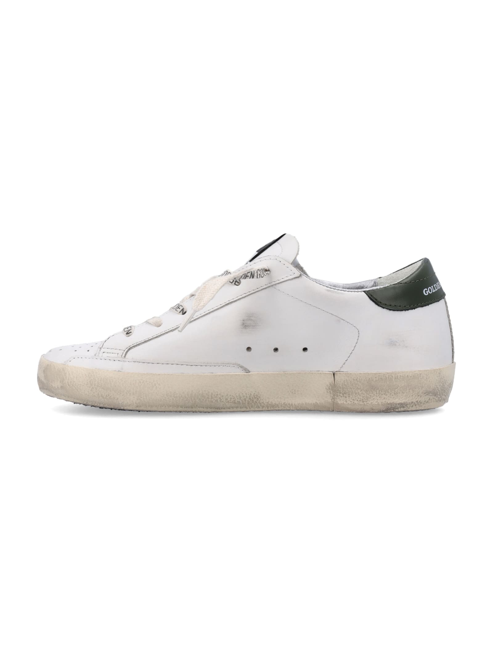 Shop Golden Goose Superstar Sneakers In White/light Pink/dark Green