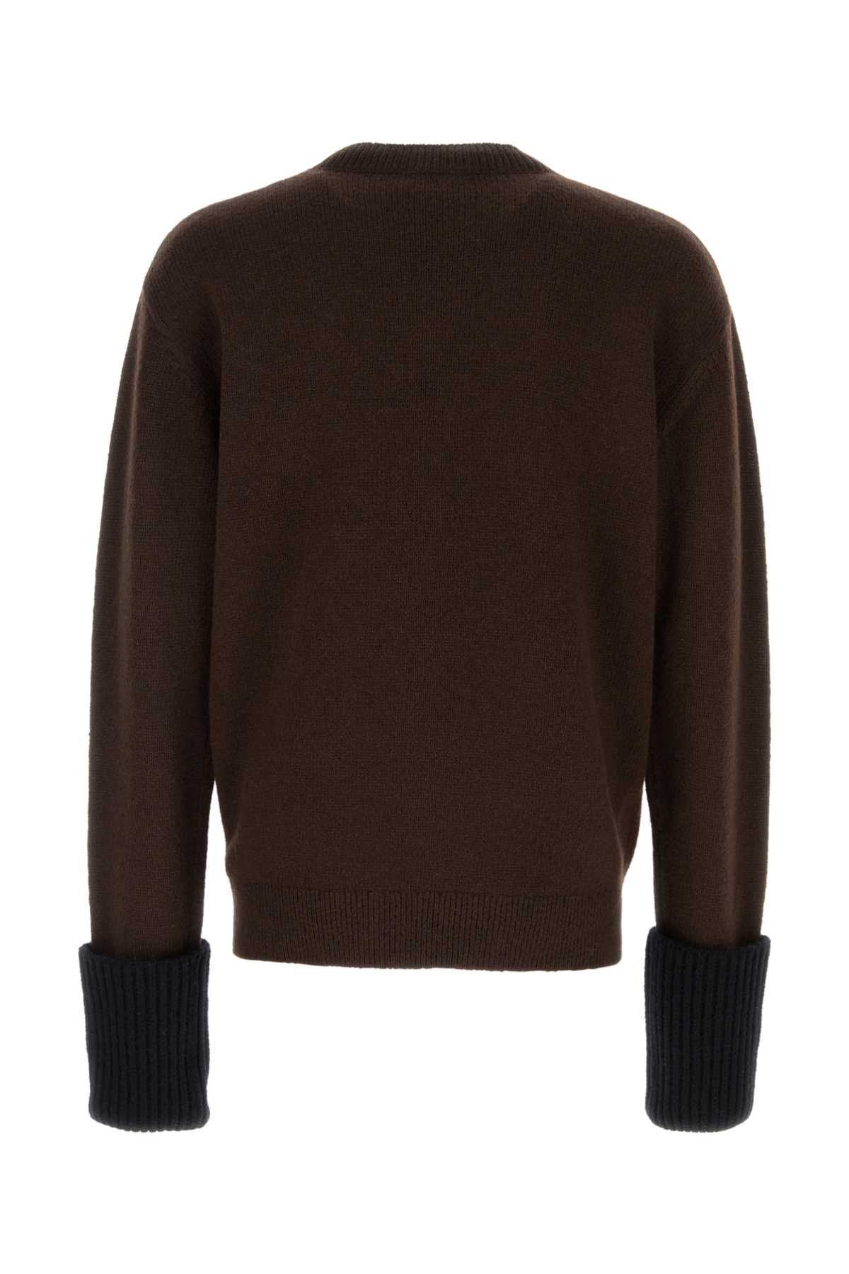 Shop Dries Van Noten 02960-mumu 9707 M.k.sweater In Darkbrown