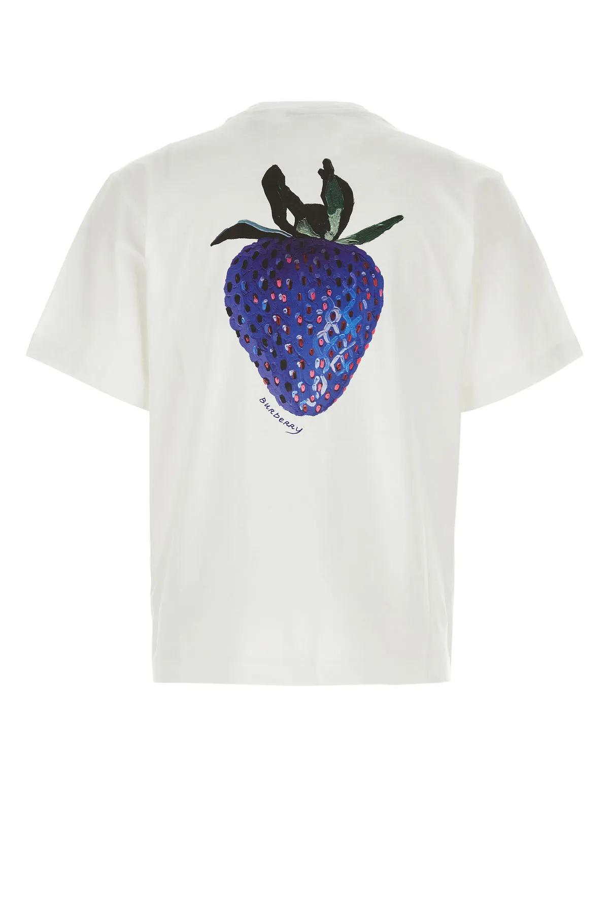 Burberry "ekd Embroidered T-shirt In Bianco