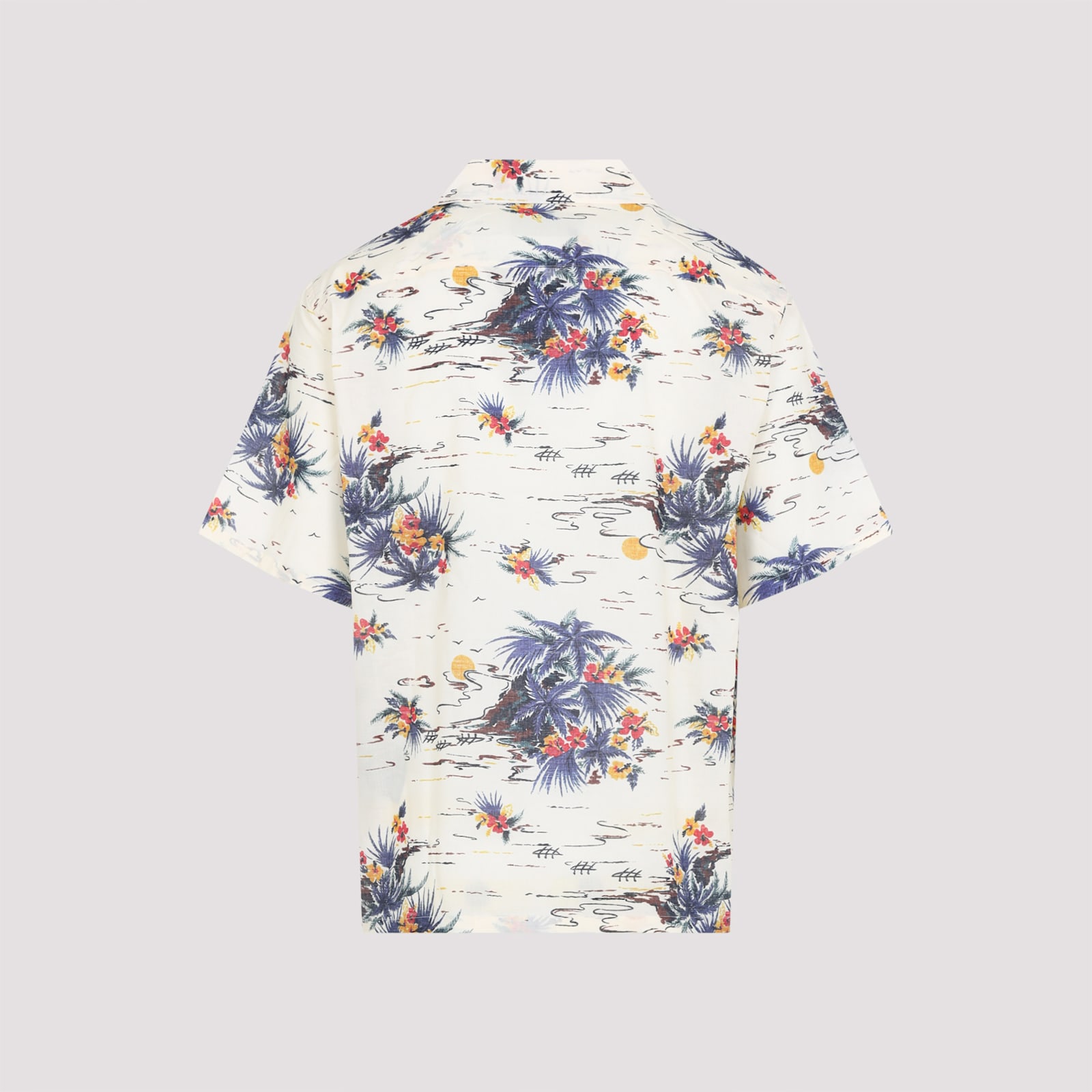Prada Floral Print Short-sleeved Shirt In Vaniglia