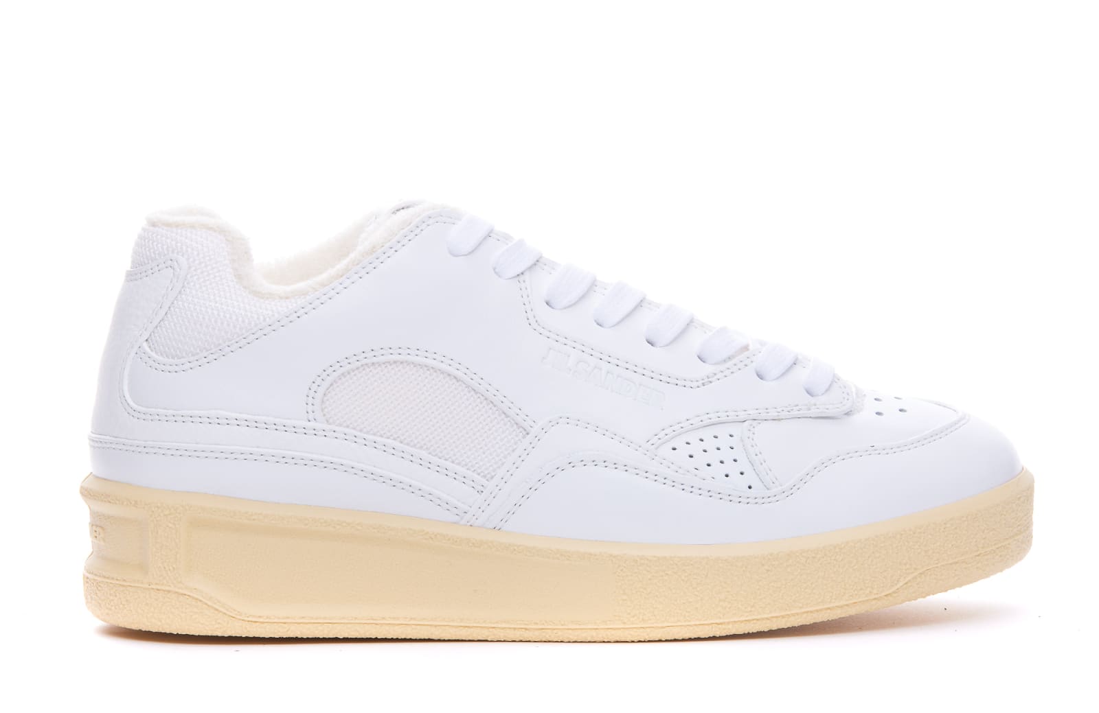 Jil Sander Leather Sneakers In White