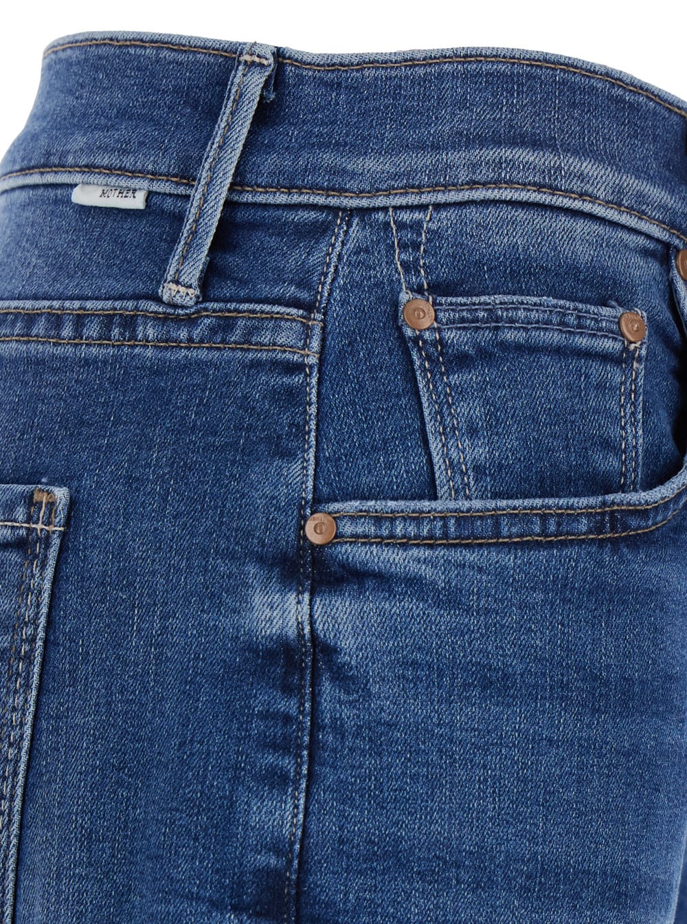 Mother Womens Bitchn The Maven Frayed-hem Straight-leg Mid-rise Cotton-blend Jeans